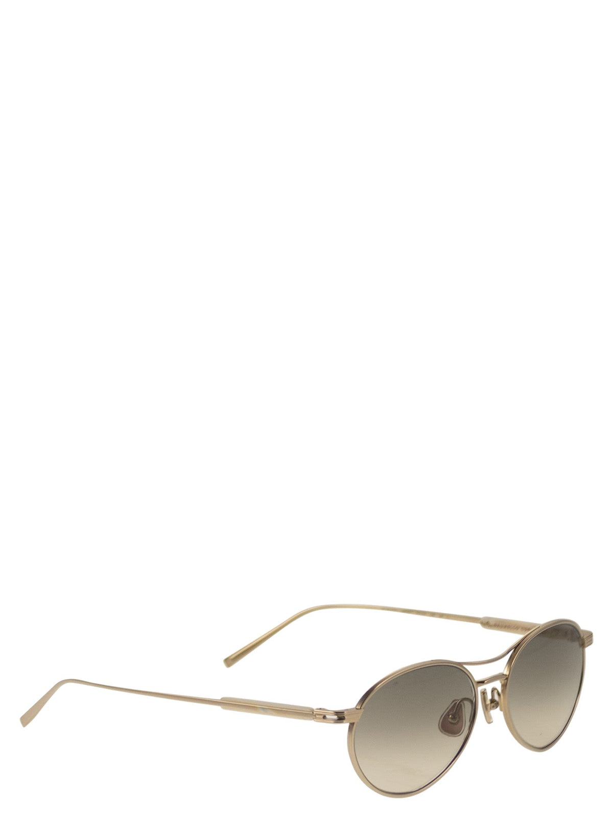 Brunello Cucinelli Unisex Titanium Aviator Sunglasses With Crystal Lenses BRUNELLO CUCINELLI