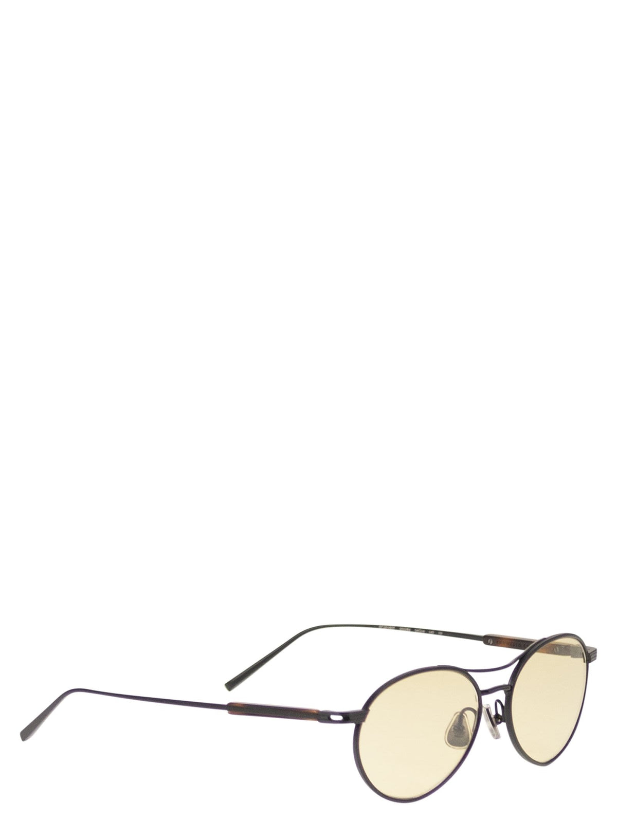 Brunello Cucinelli Unisex Titanium Aviator Sunglasses With Crystal Lenses BRUNELLO CUCINELLI