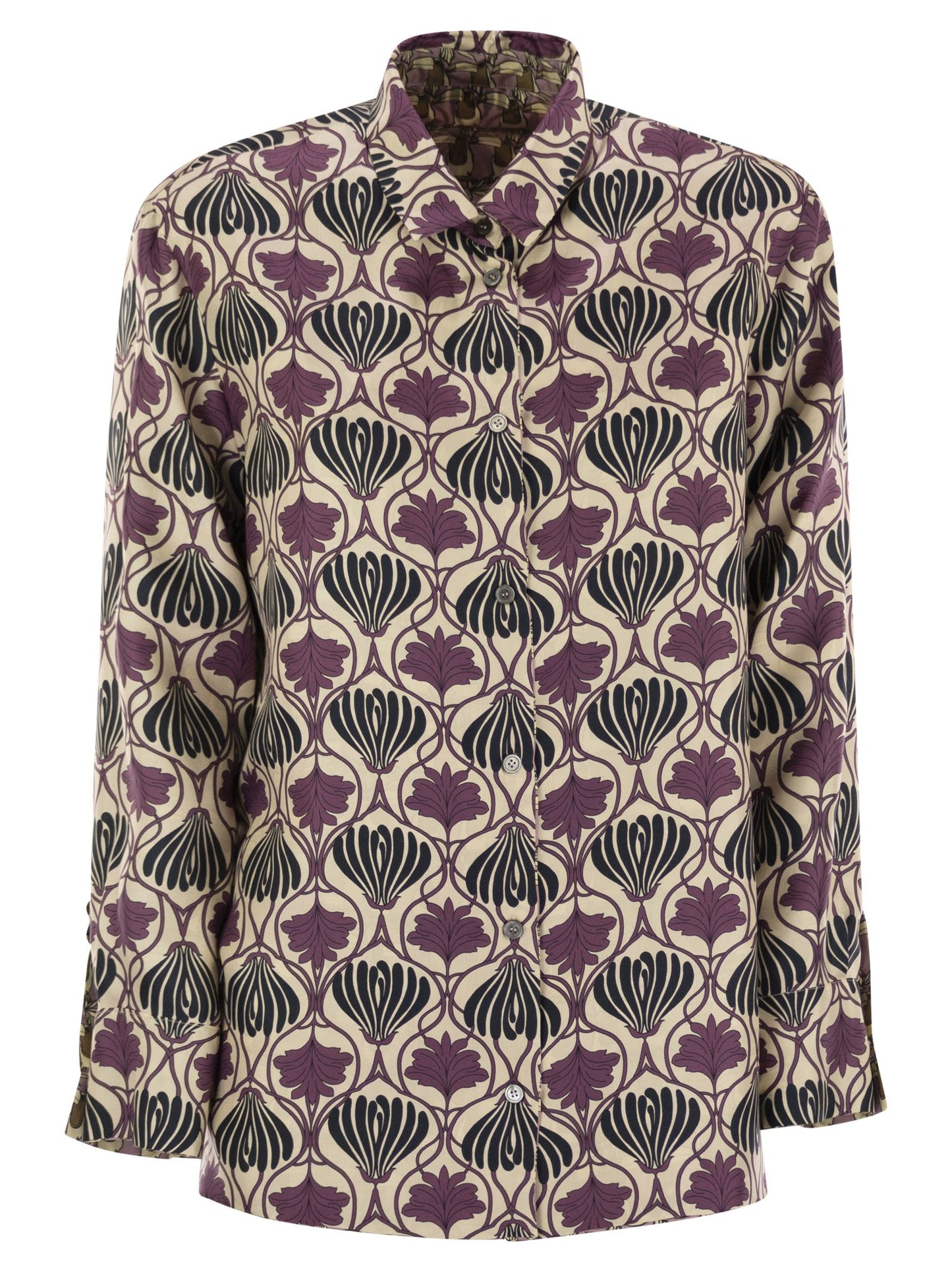 S Max Mara Women Times - Reversible Printed Silk Shirt S MAX MARA