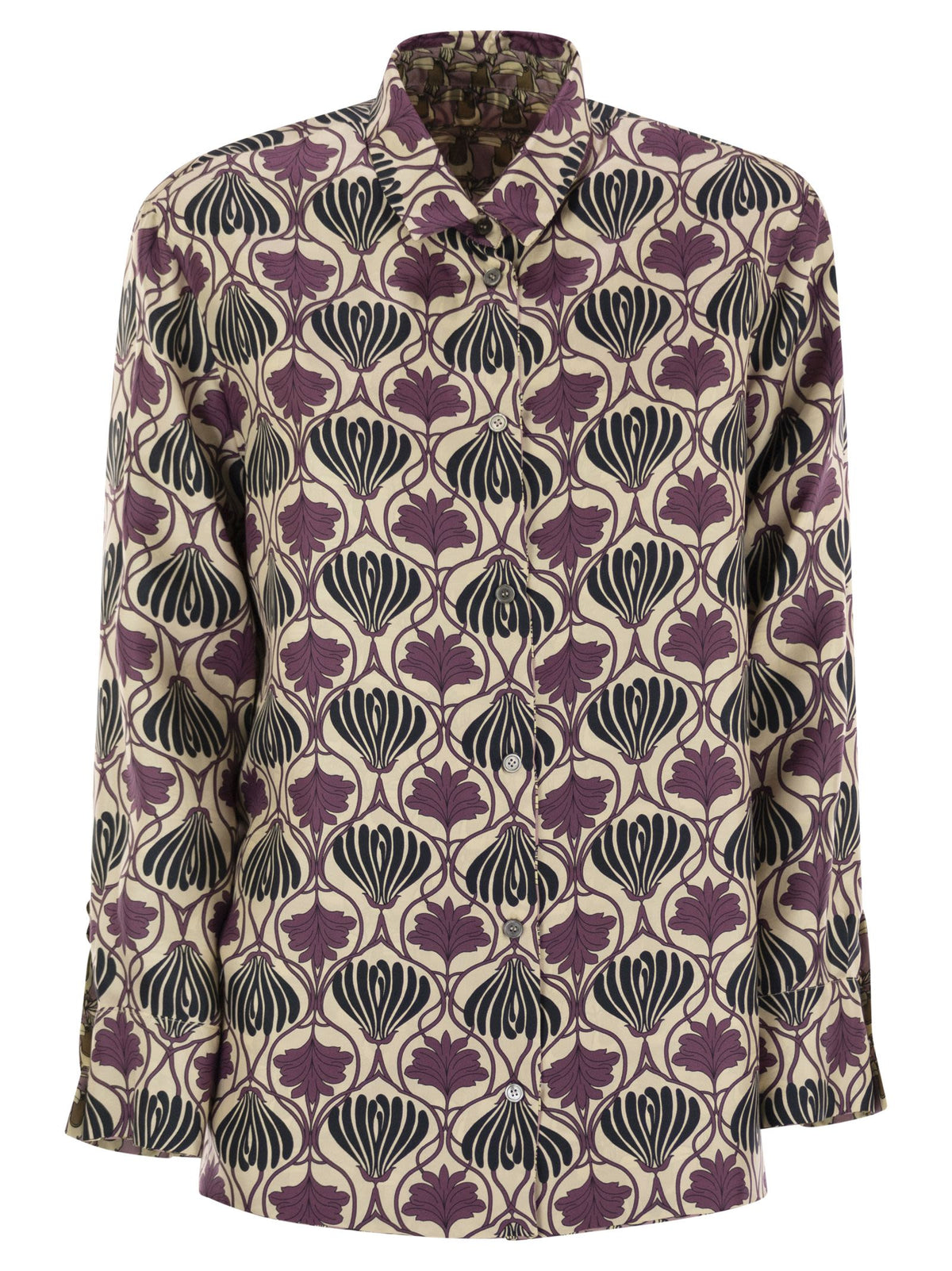 S Max Mara Women Times - Reversible Printed Silk Shirt