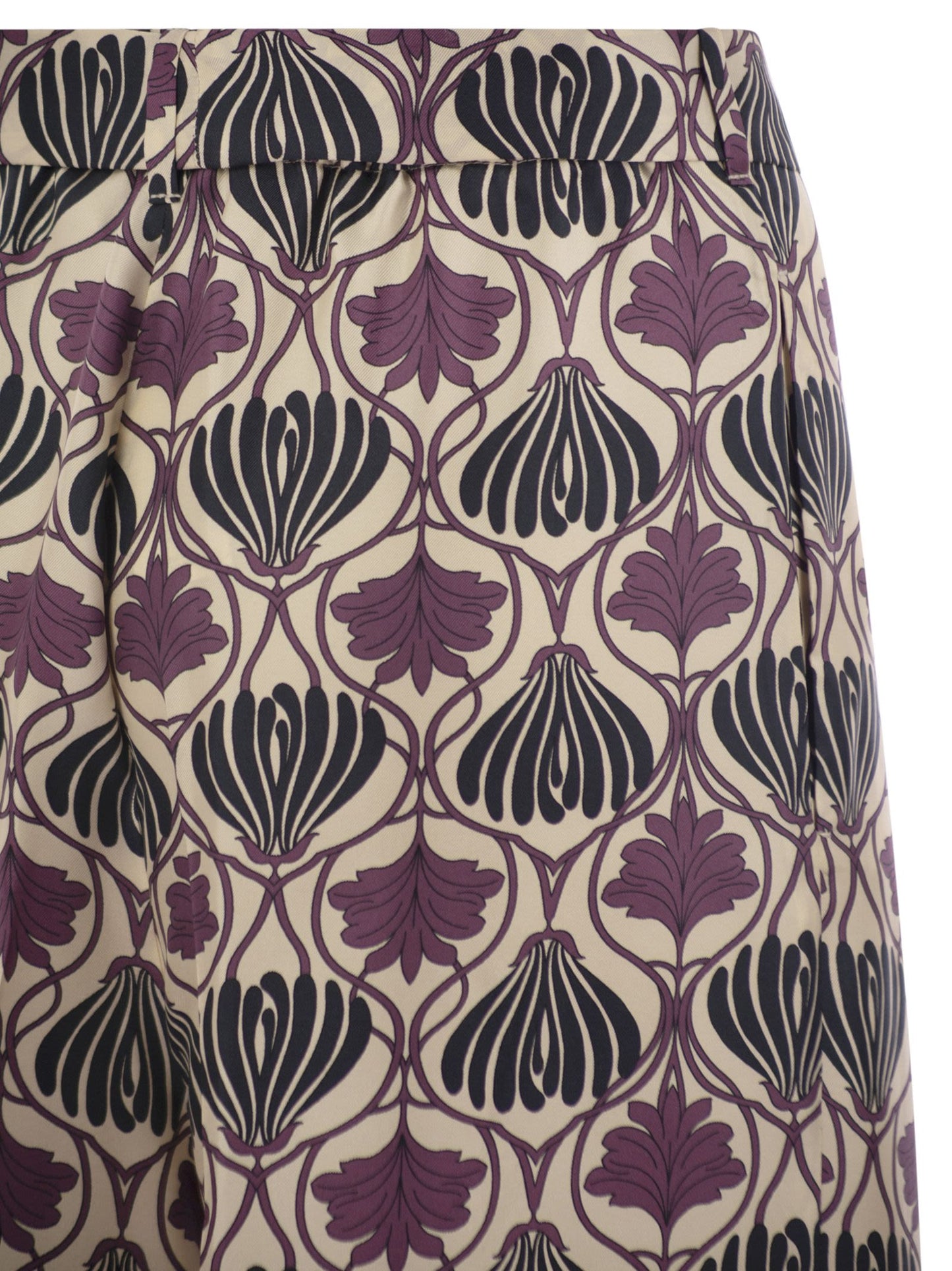 S Max Mara Women Timec - Printed Silk Fluid Trousers S MAX MARA