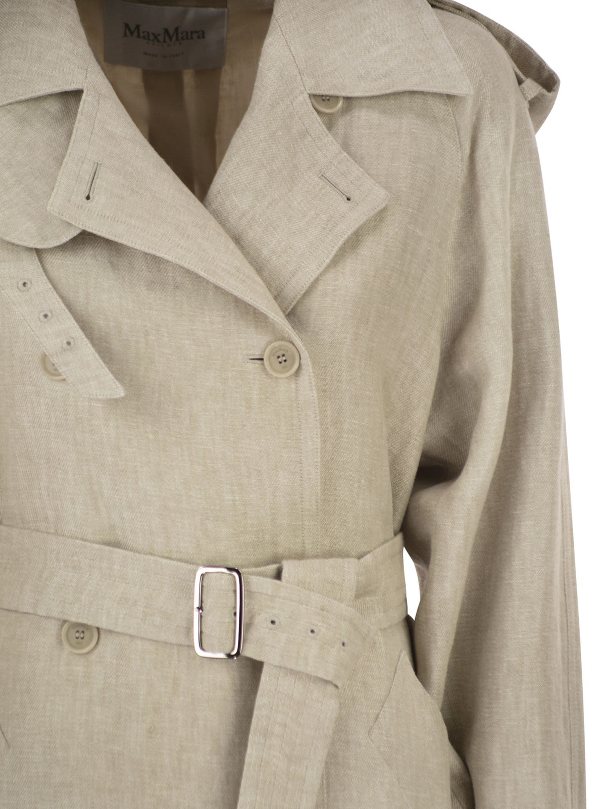 Max Mara Women Mxspedaggi - Long Pure Linen Trench Coat MAX MARA