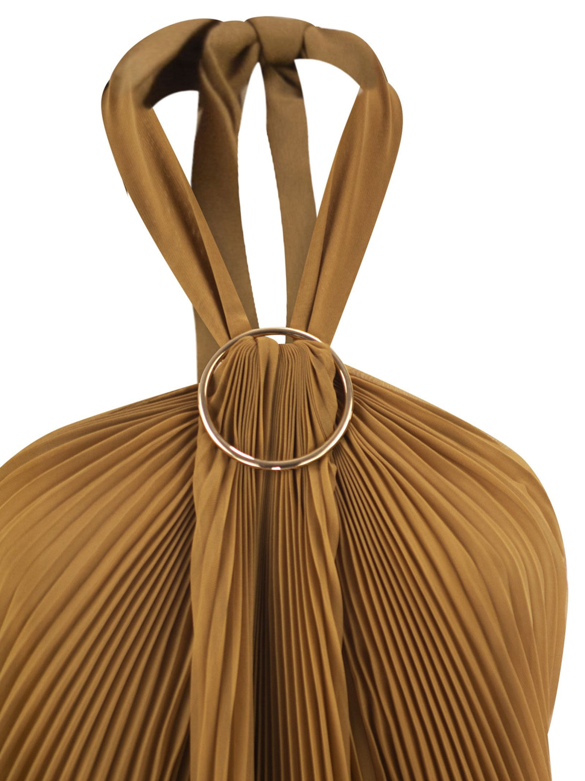 Max Mara Women Mxevalzer - Pleated Halter Top With Ring Detail MAX MARA