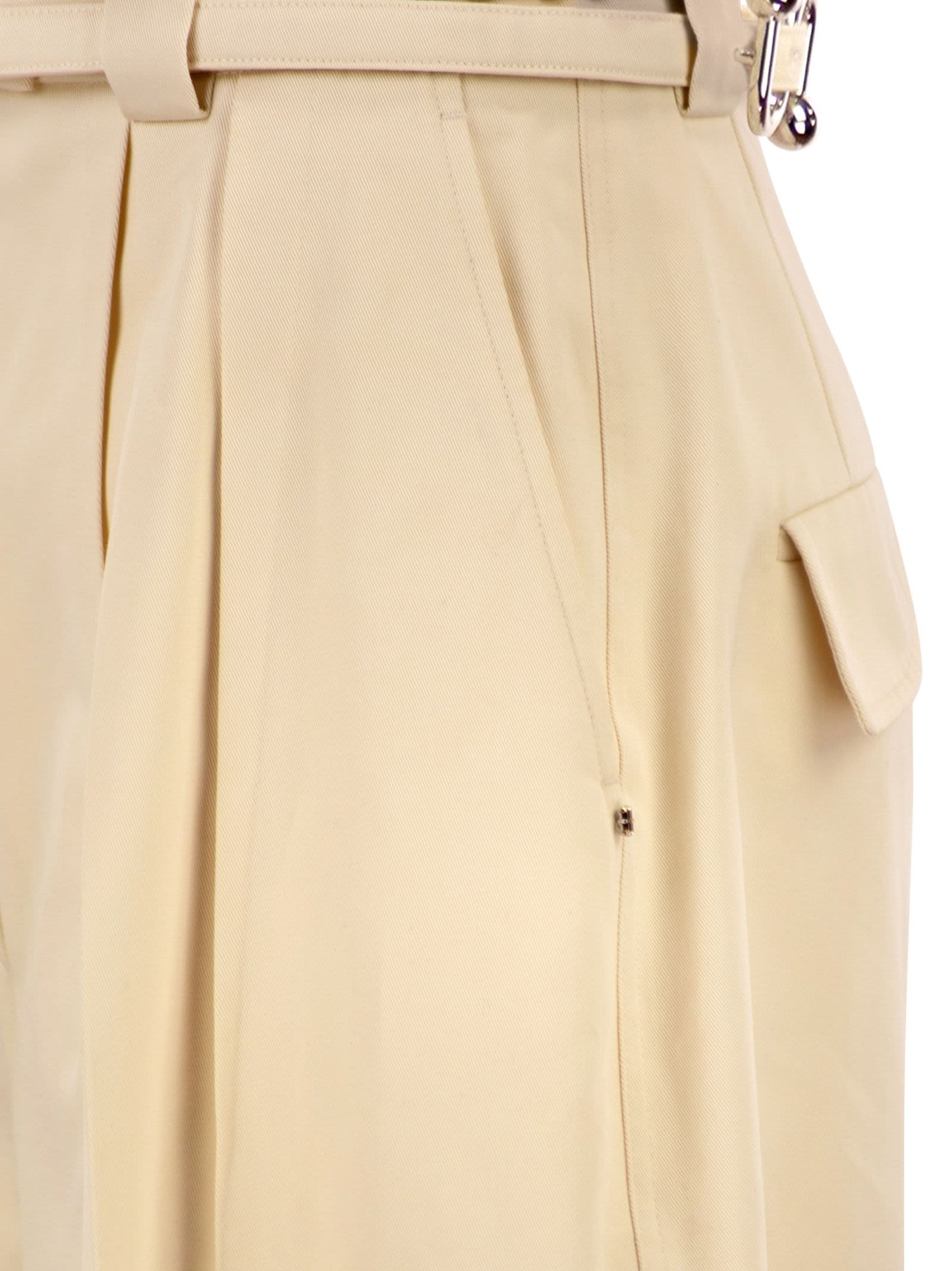 Sportmax Women Spxidoneo – Wide Leg Cotton Trousers With Integrated Belt SPORTMAX