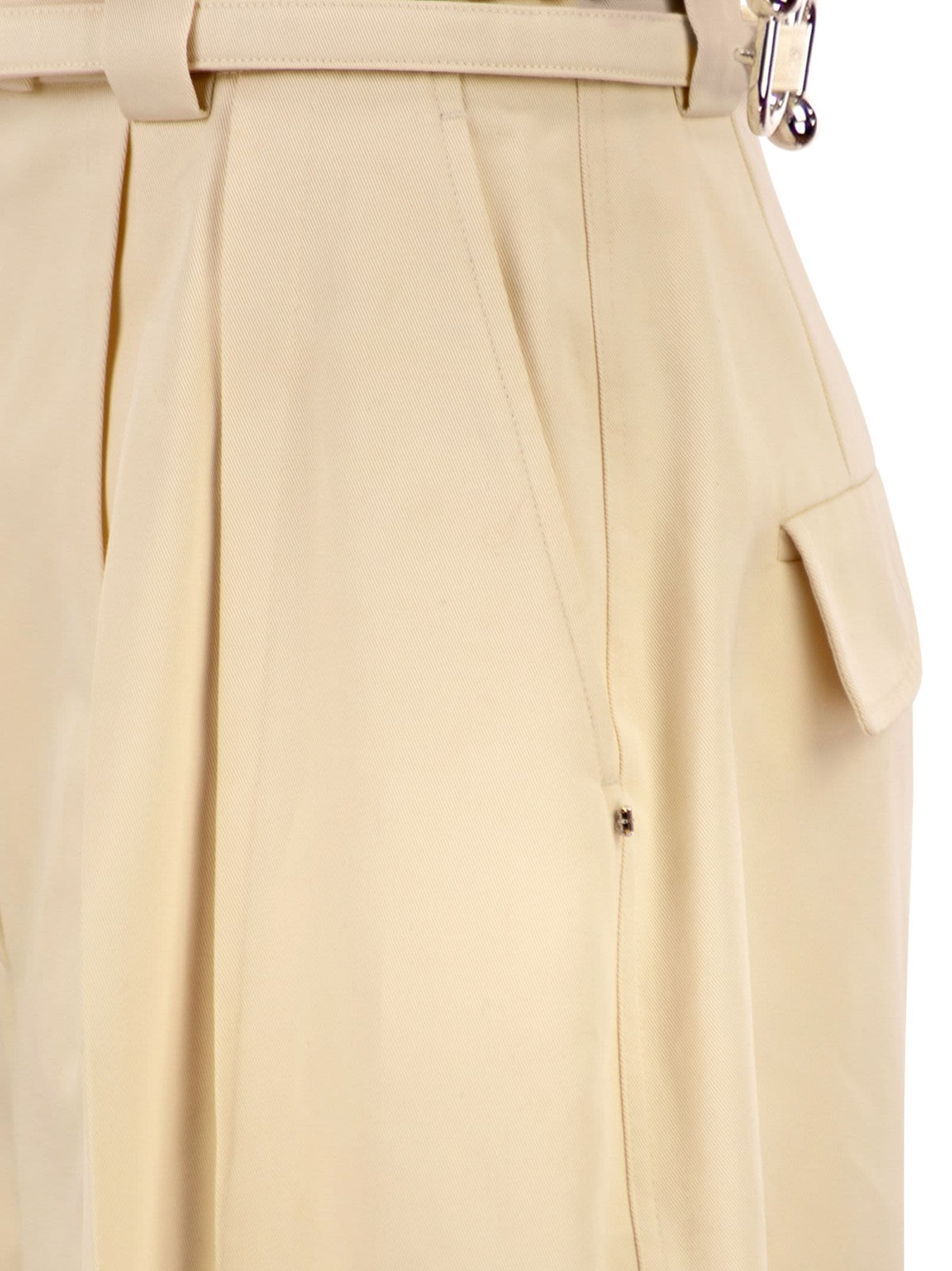 Sportmax Women Spxidoneo – Wide Leg Cotton Trousers With Integrated Belt
