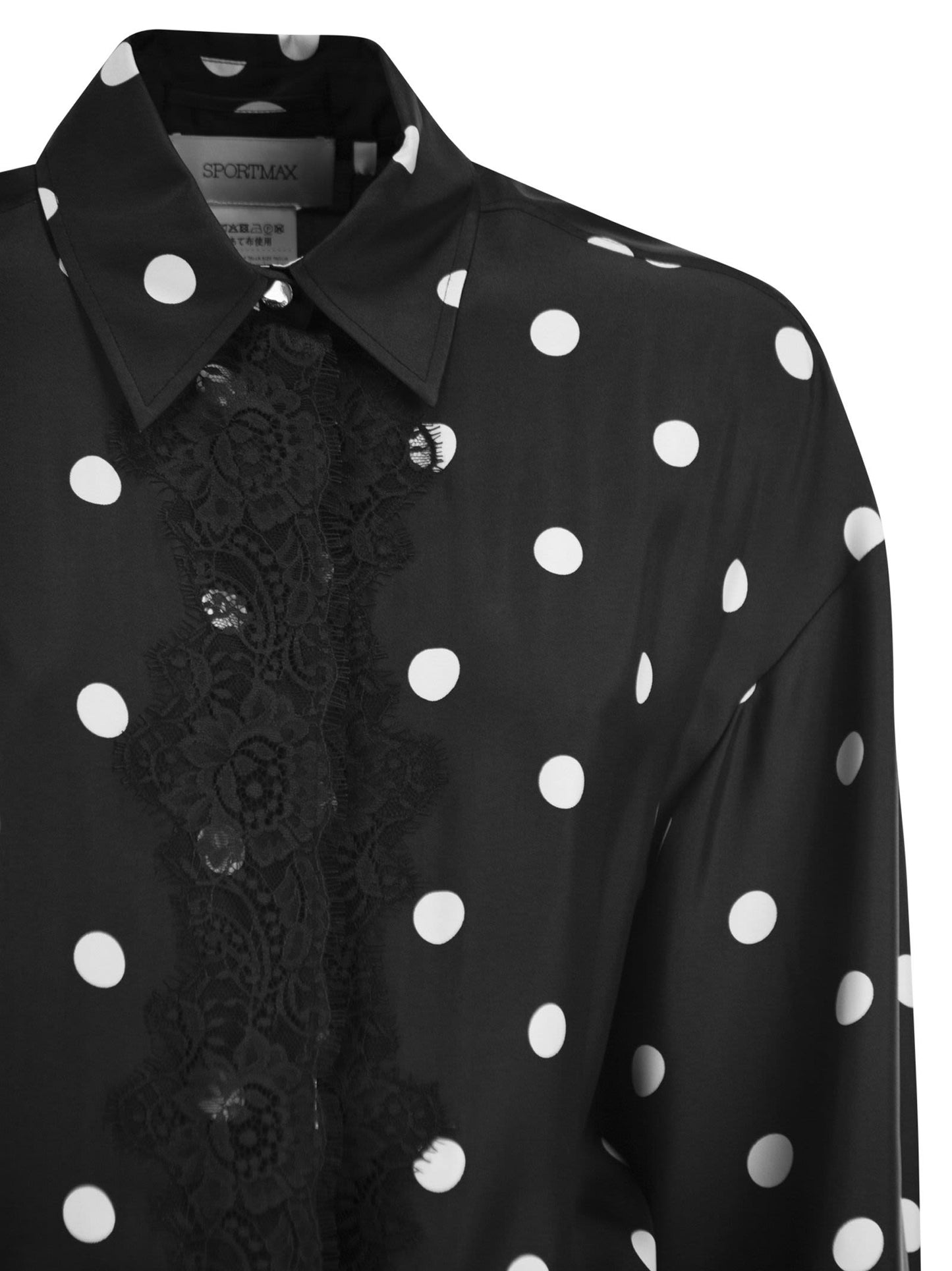 Sportmax Women Spxbosso - Silk Shirt Dress With Lace Inserts SPORTMAX