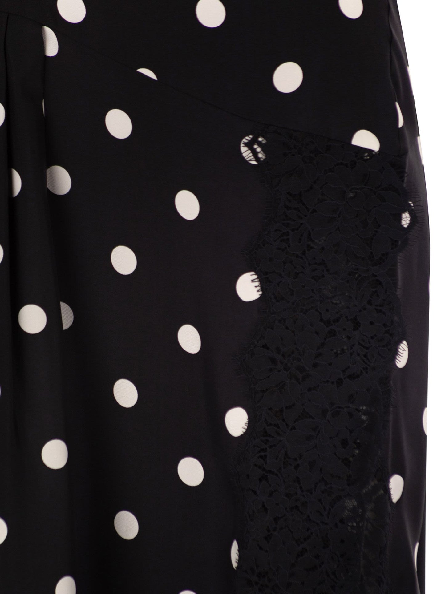 Sportmax Women Spxcapo – Polka Dot Silk Midi Dress With Lace Inserts SPORTMAX
