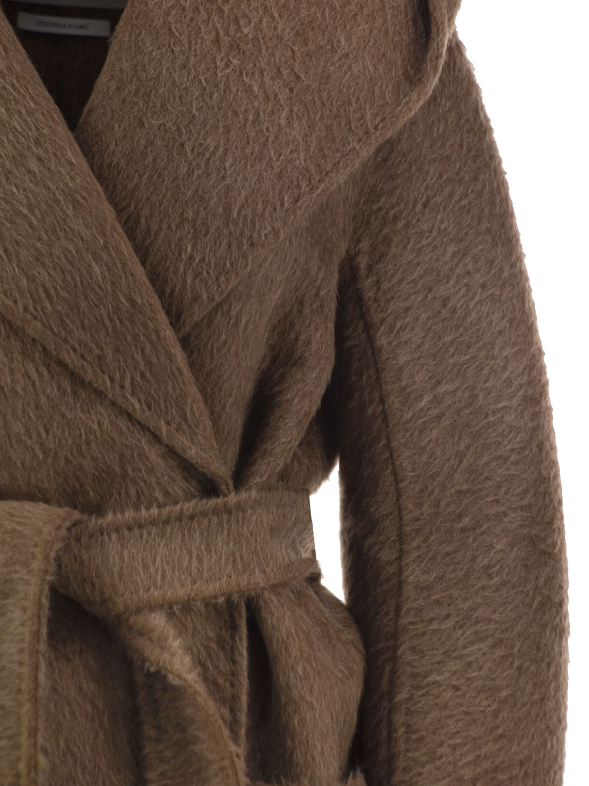 Max Mara Women Mxsgolf - Camel And Mohair Hooded Wrap Coat MAX MARA
