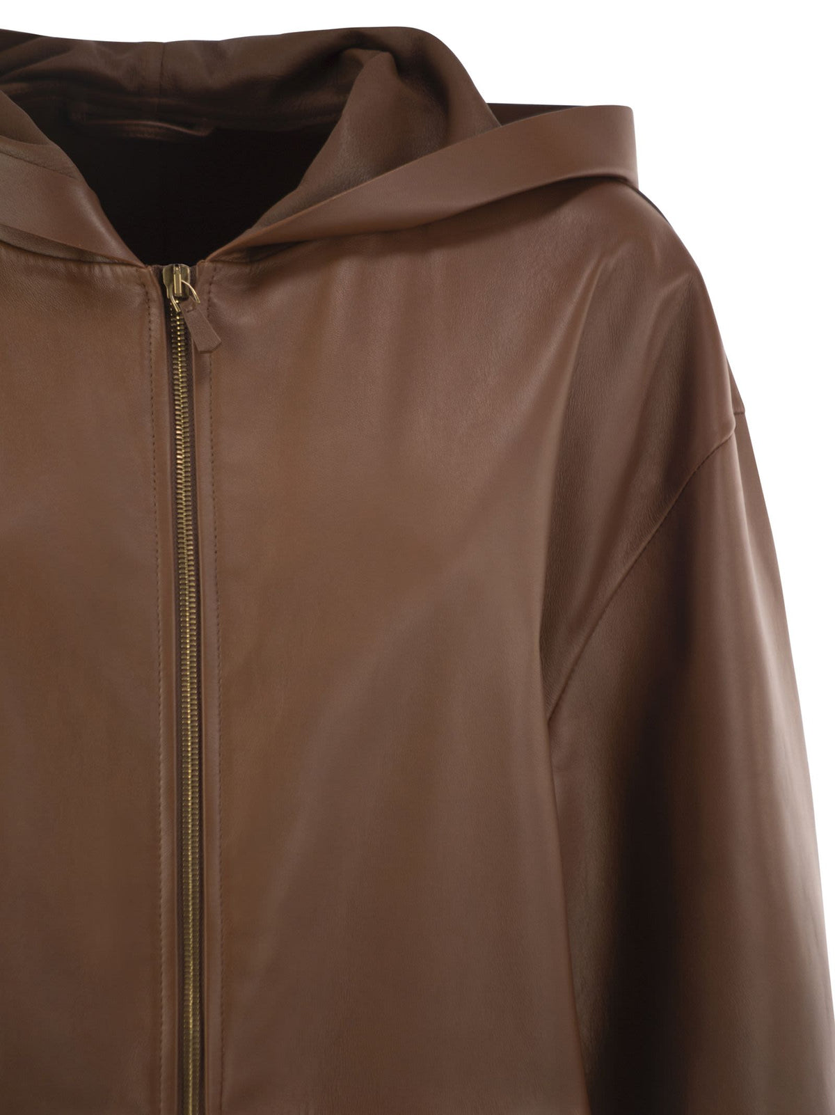 Max Mara Women Mxmacinoso - Lambskin Hooded Leather Jacket MAX MARA