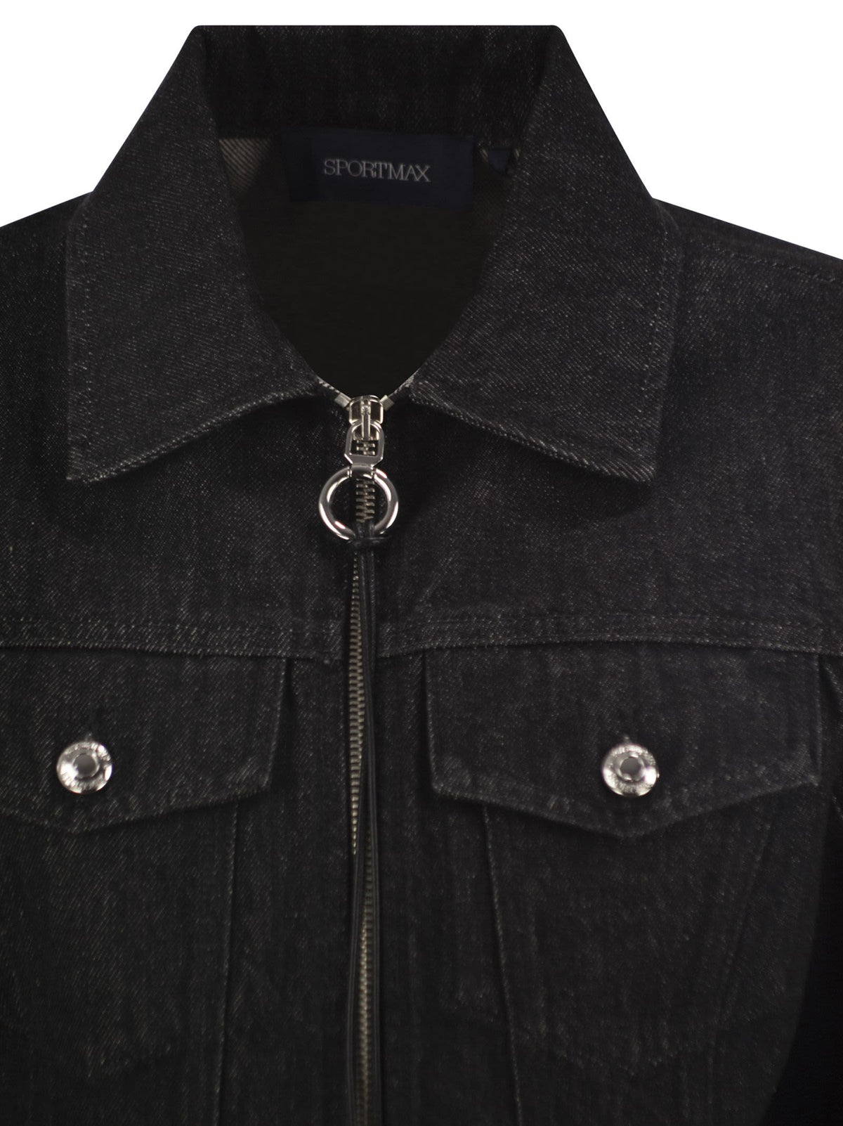 Sportmax Women Spdpepe - Cropped Cotton Denim Zip Jacket