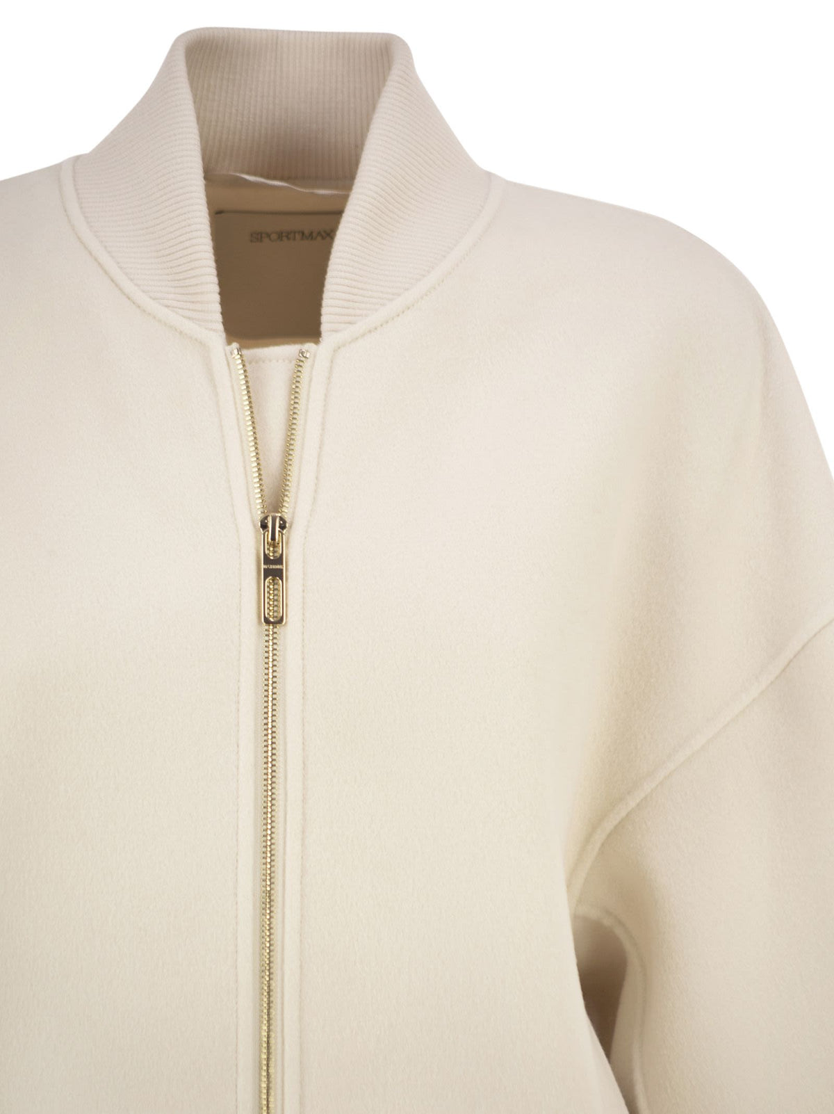 Sportmax Women Spxondata - Virgin Wool Bomber Jacket With Ribbed Knit Details SPORTMAX
