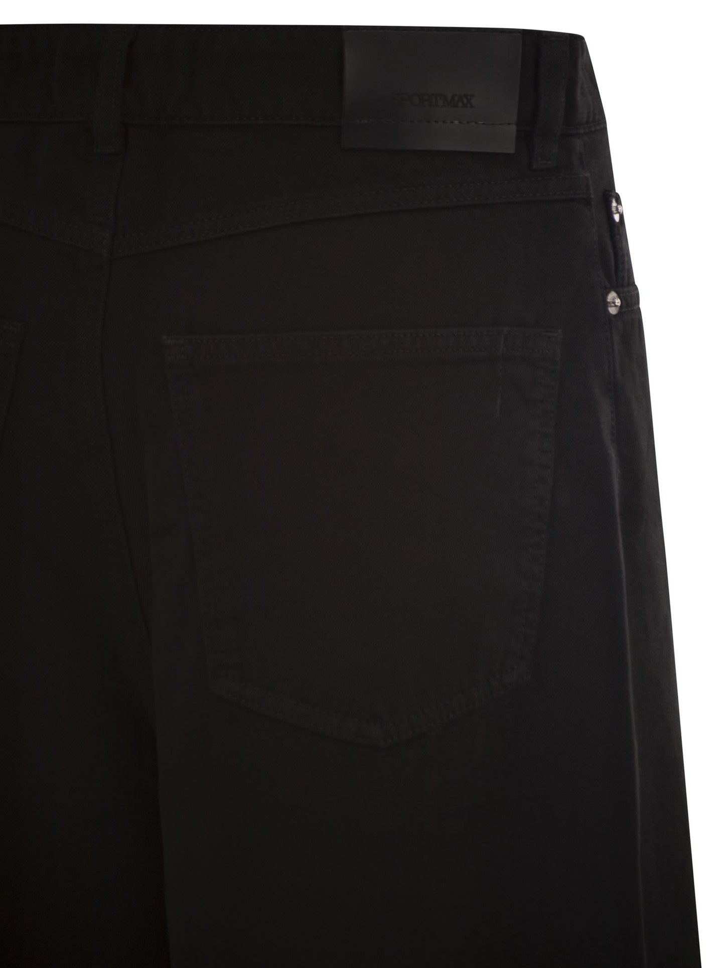 Sportmax Women Spdsiamese - Wide-Leg Cotton Denim Jeans With Signature Metal Detail SPORTMAX