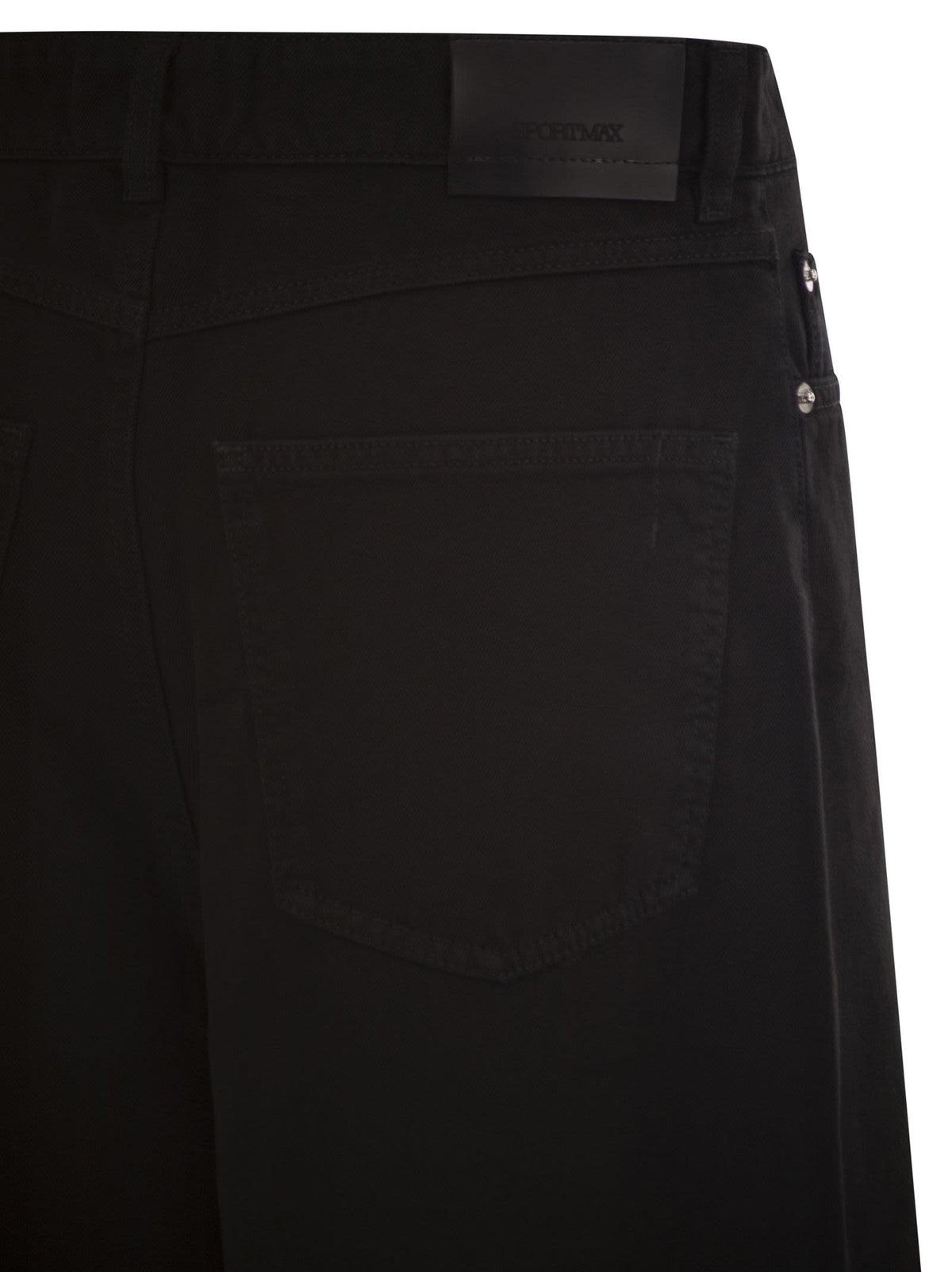 Sportmax Women Spdsiamese - Wide-Leg Cotton Denim Jeans With Signature Metal Detail SPORTMAX