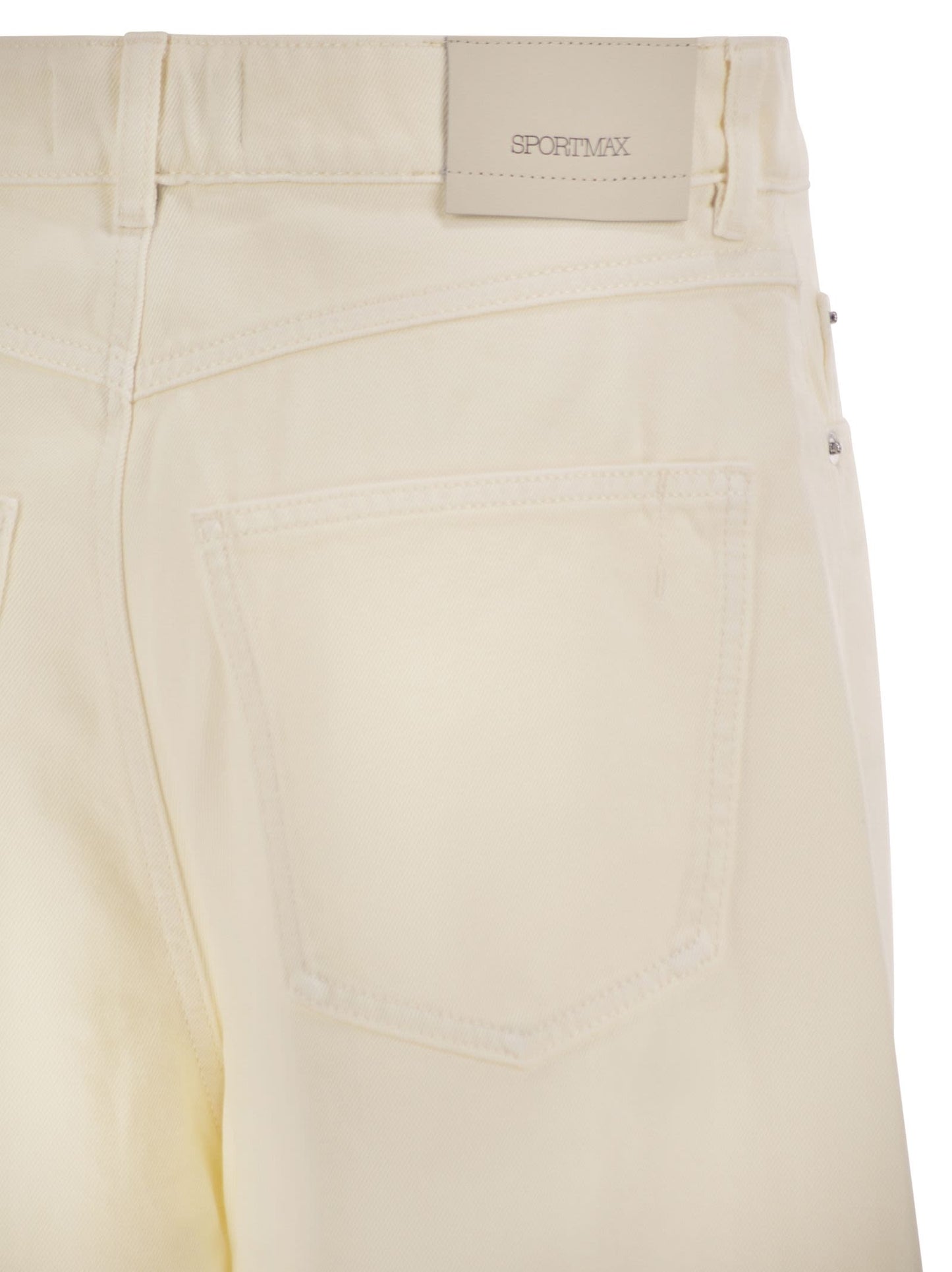 Sportmax Women Spdsiamese - Wide-Leg Cotton Denim Jeans With Signature Metal Detail SPORTMAX