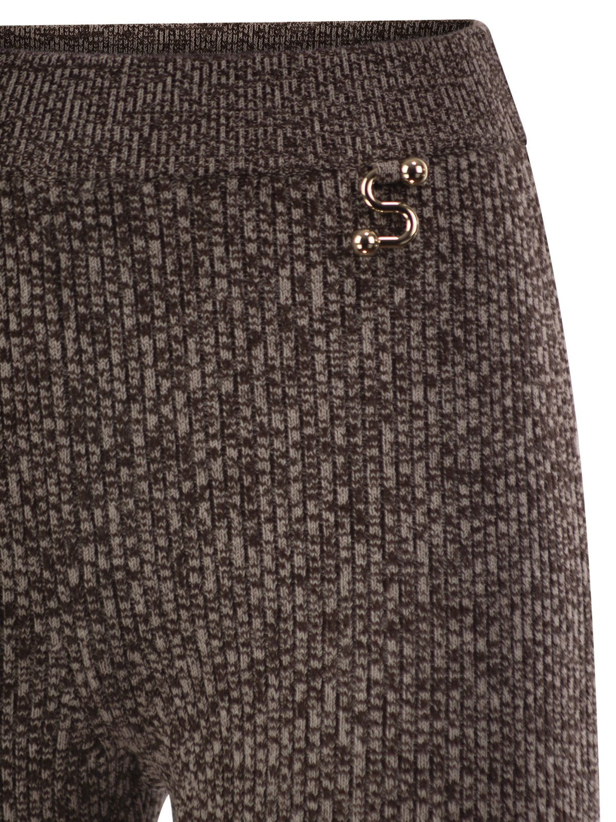 Sportmax Women Spxvelo - Virgin Wool Knitted Flare Trousers SPORTMAX
