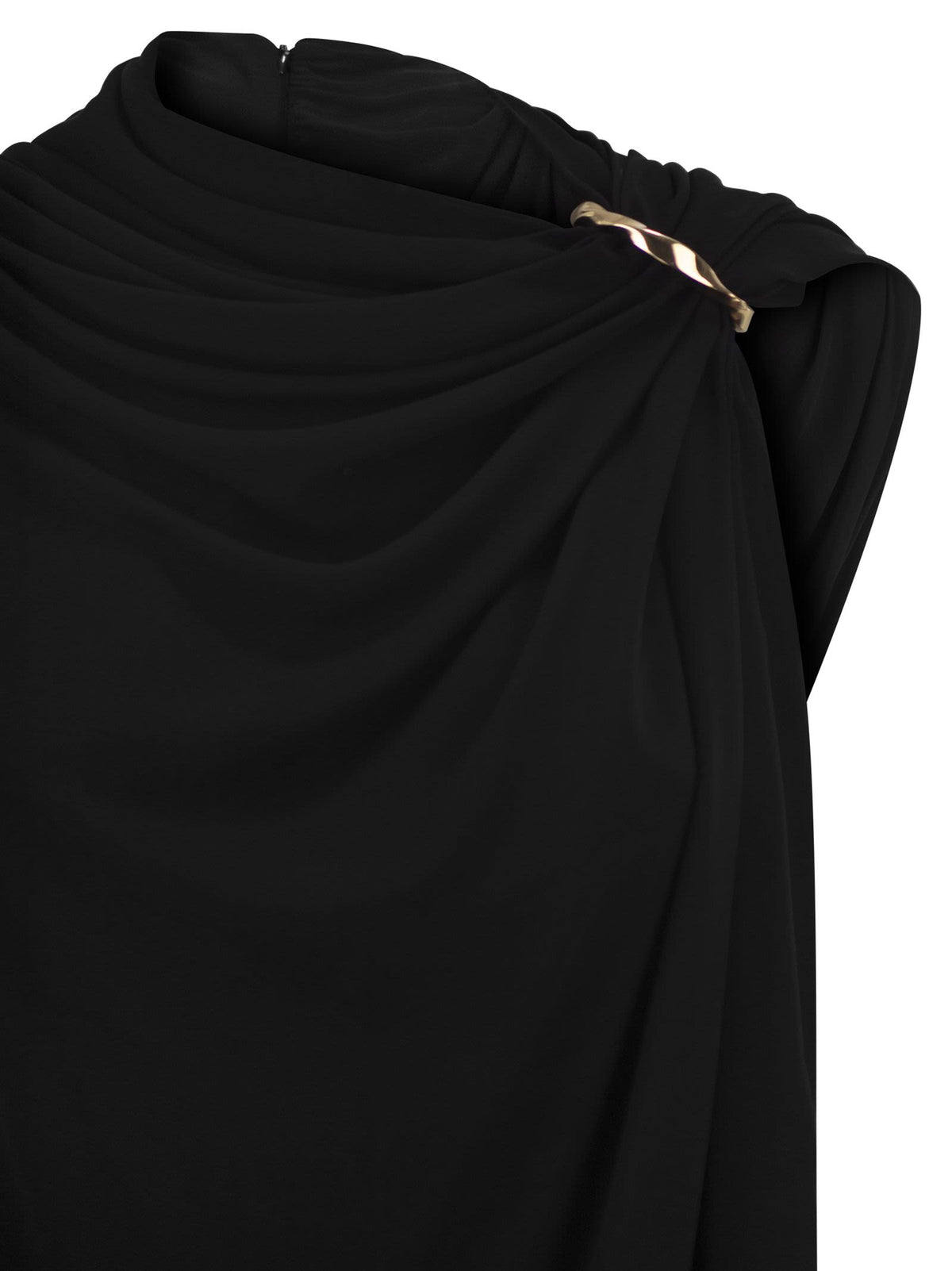 Sportmax Women Spxepoche - Draped Stretch Viscose Dress With Jewelled Shoulder Detail SPORTMAX