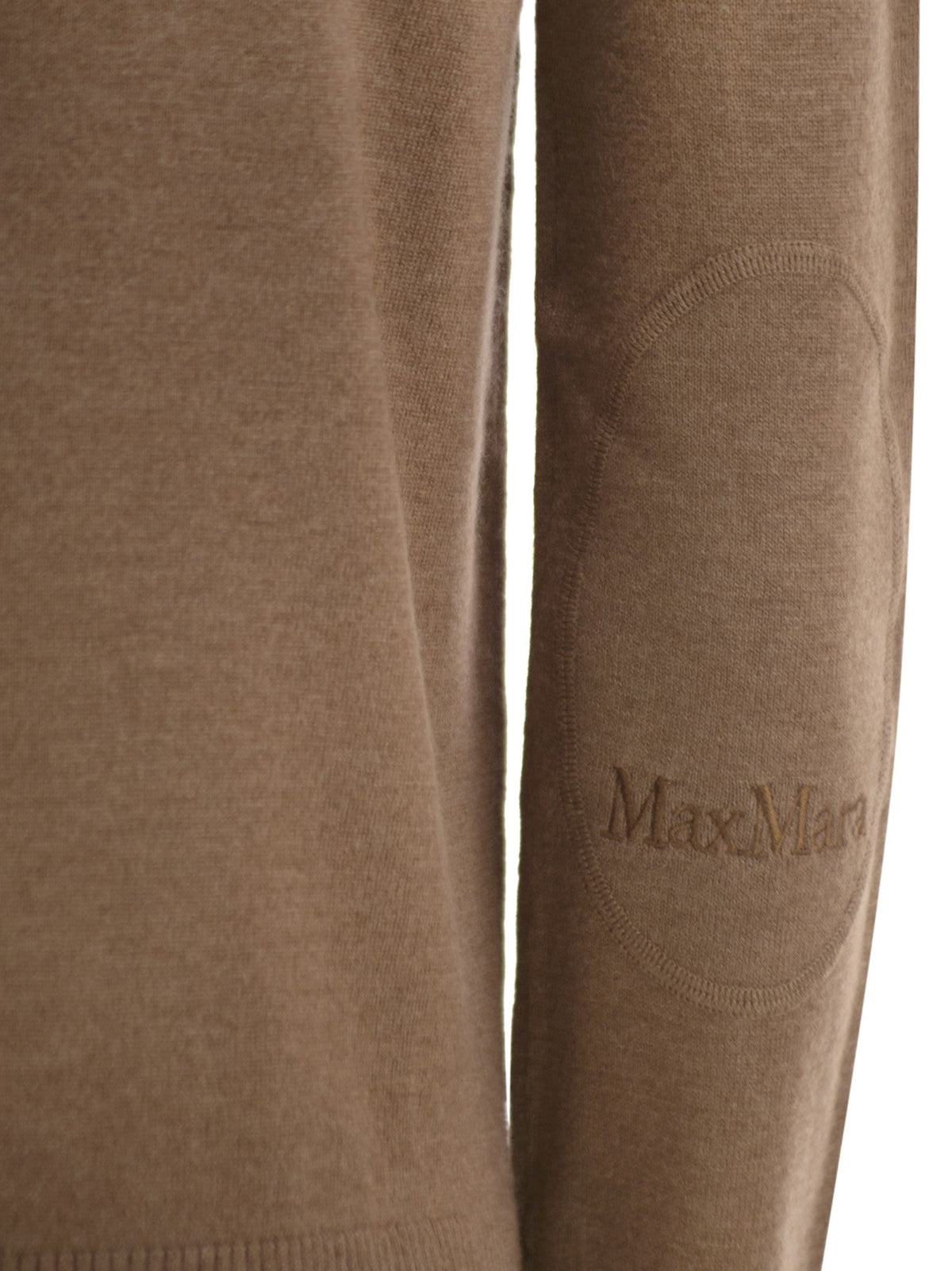 S Max Mara Women Smmallegra - Pure Wool Roll-Neck Jumper With Logo Elbow Patches S MAX MARA