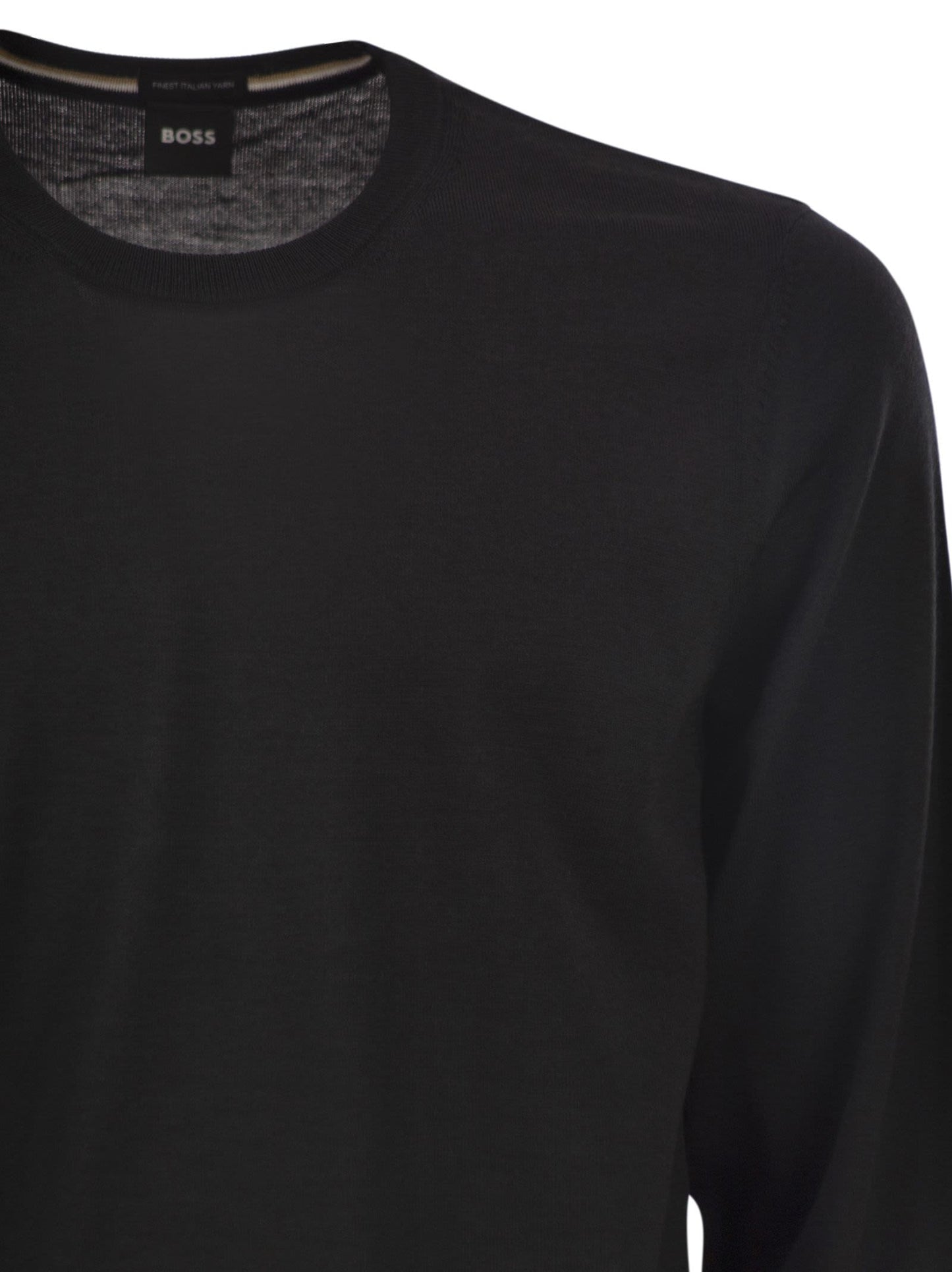 Boss Men Slim Fit Crew Neck Jumper In Merino Wool