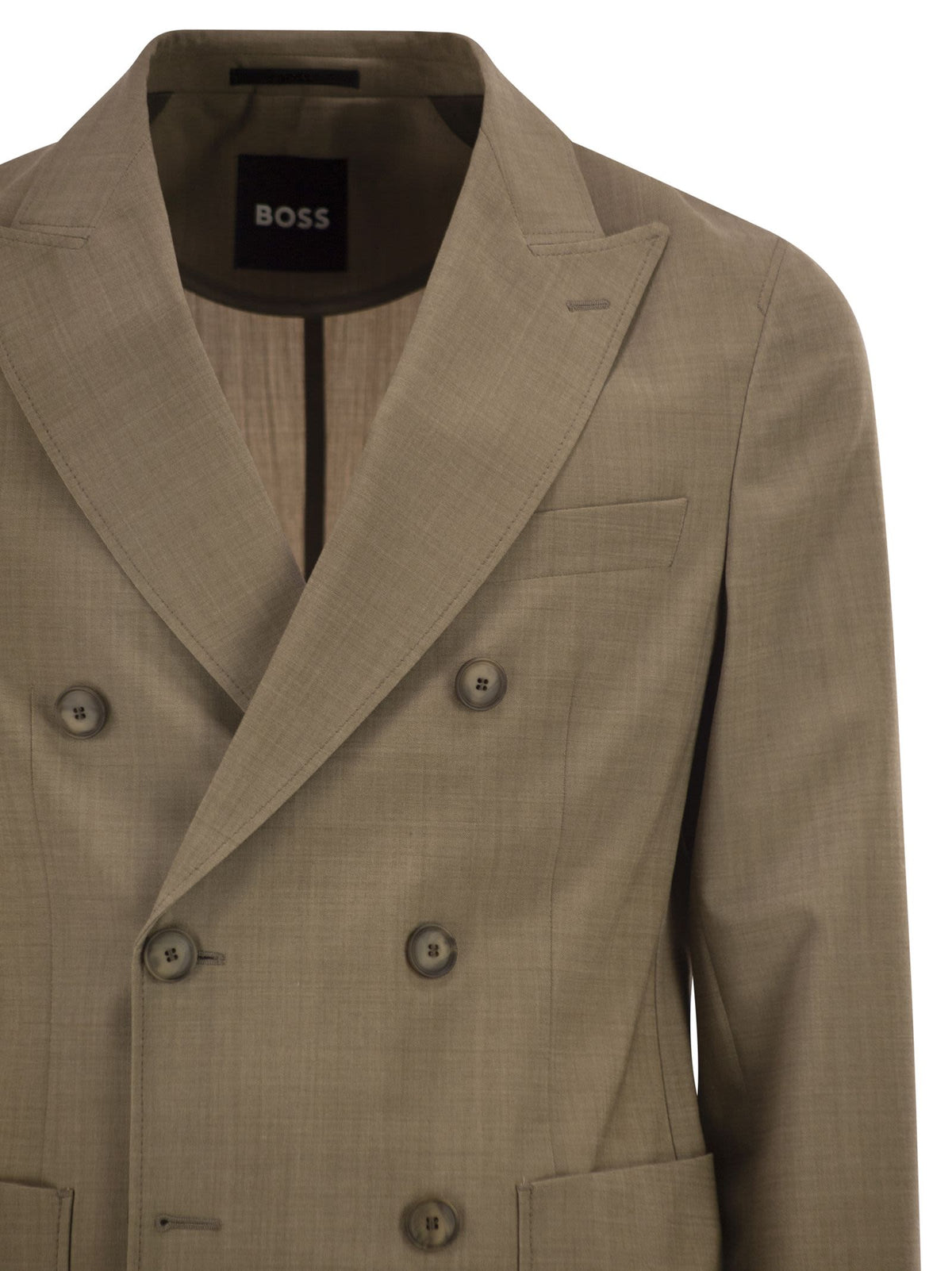 Boss Men Double-Breasted Blazer In Virgin Wool BOSS
