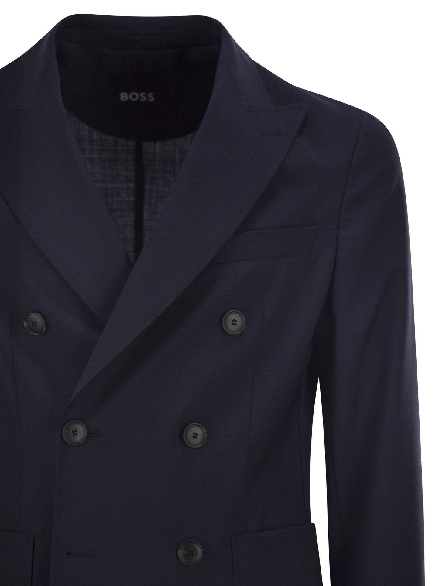 Boss Men Double-Breasted Blazer In Virgin Wool BOSS