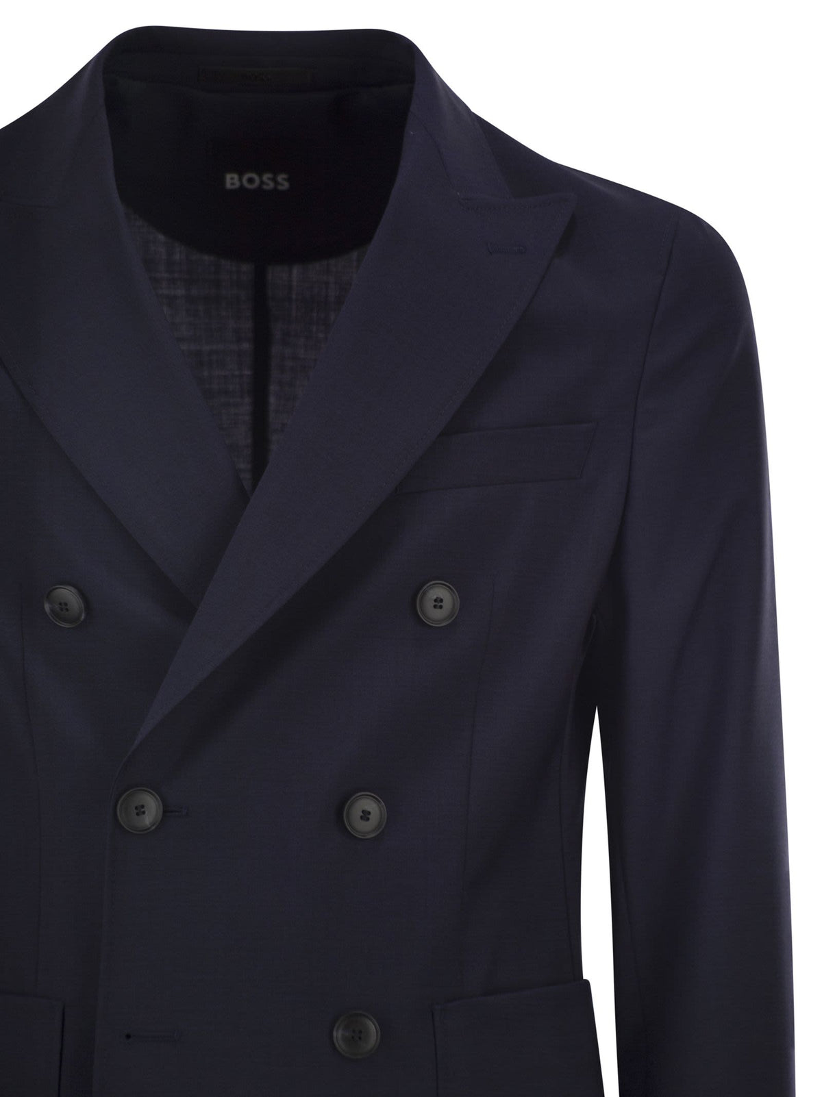 Boss Men Double-Breasted Blazer In Virgin Wool BOSS