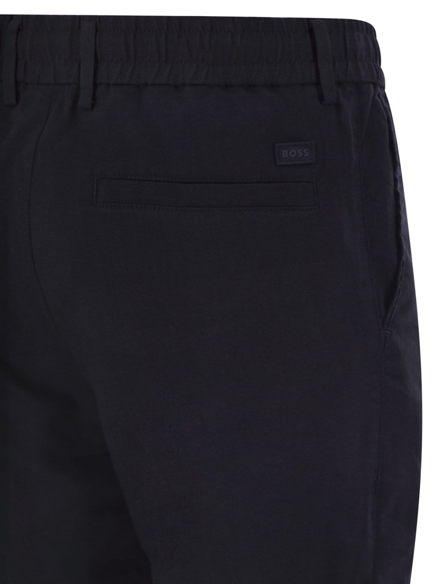 Boss Men Linen Blend Chino Trousers With Drawstring In Modern Regular Fit BOSS