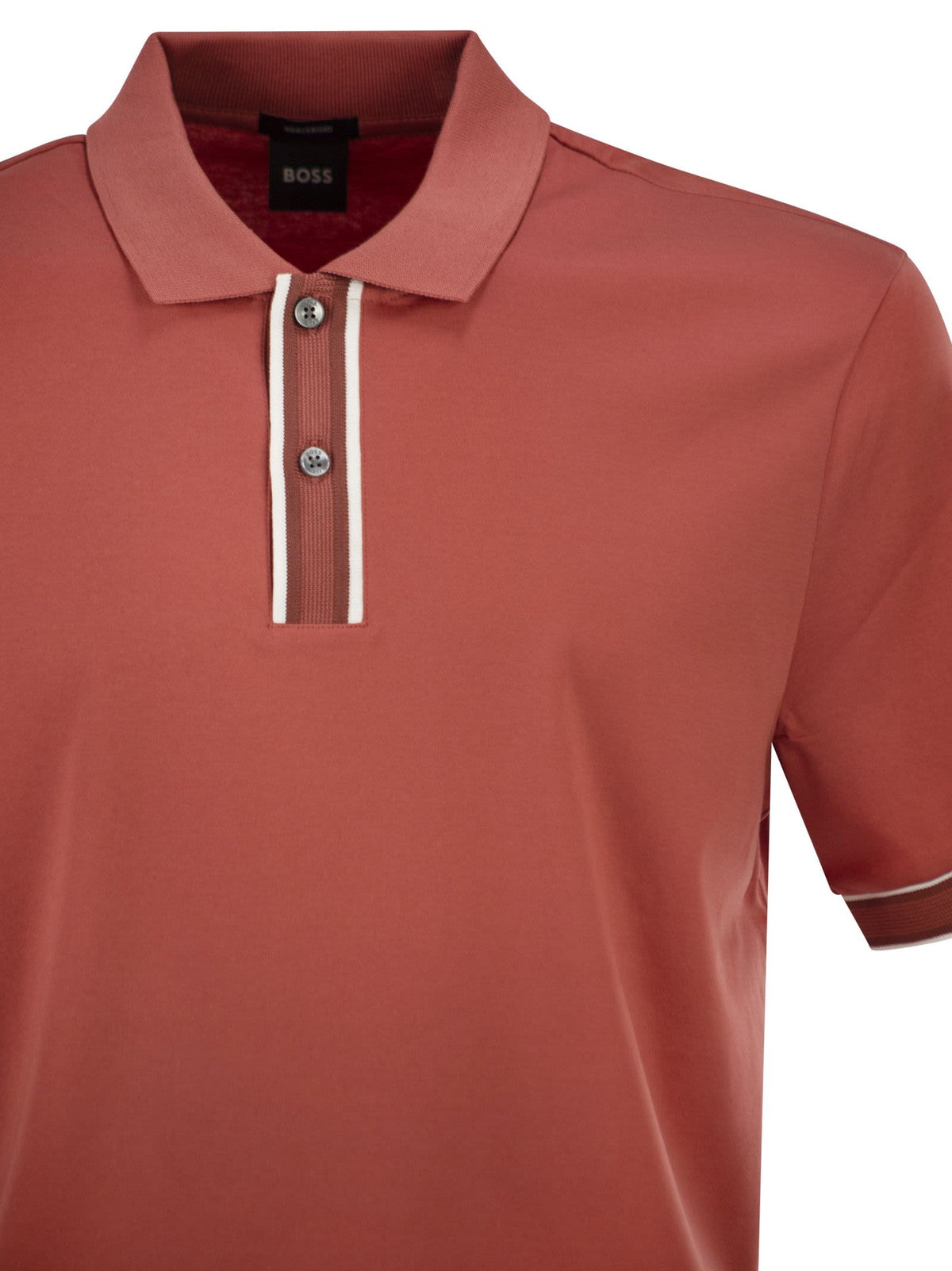 Boss Men Cotton Polo Shirt With Contrast Placket BOSS