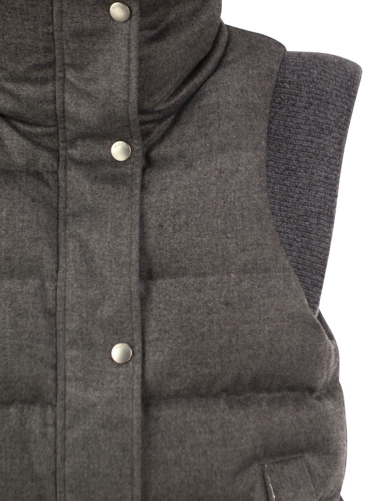 Peserico Women Padded Gilet With High Neck And Lurex Knit Details PESERICO