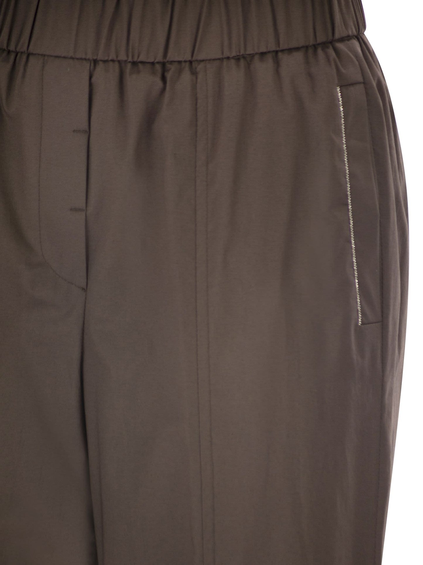 Peserico Women Loose-Fitting Stretch Cotton Trousers With Elasticated Waistband PESERICO