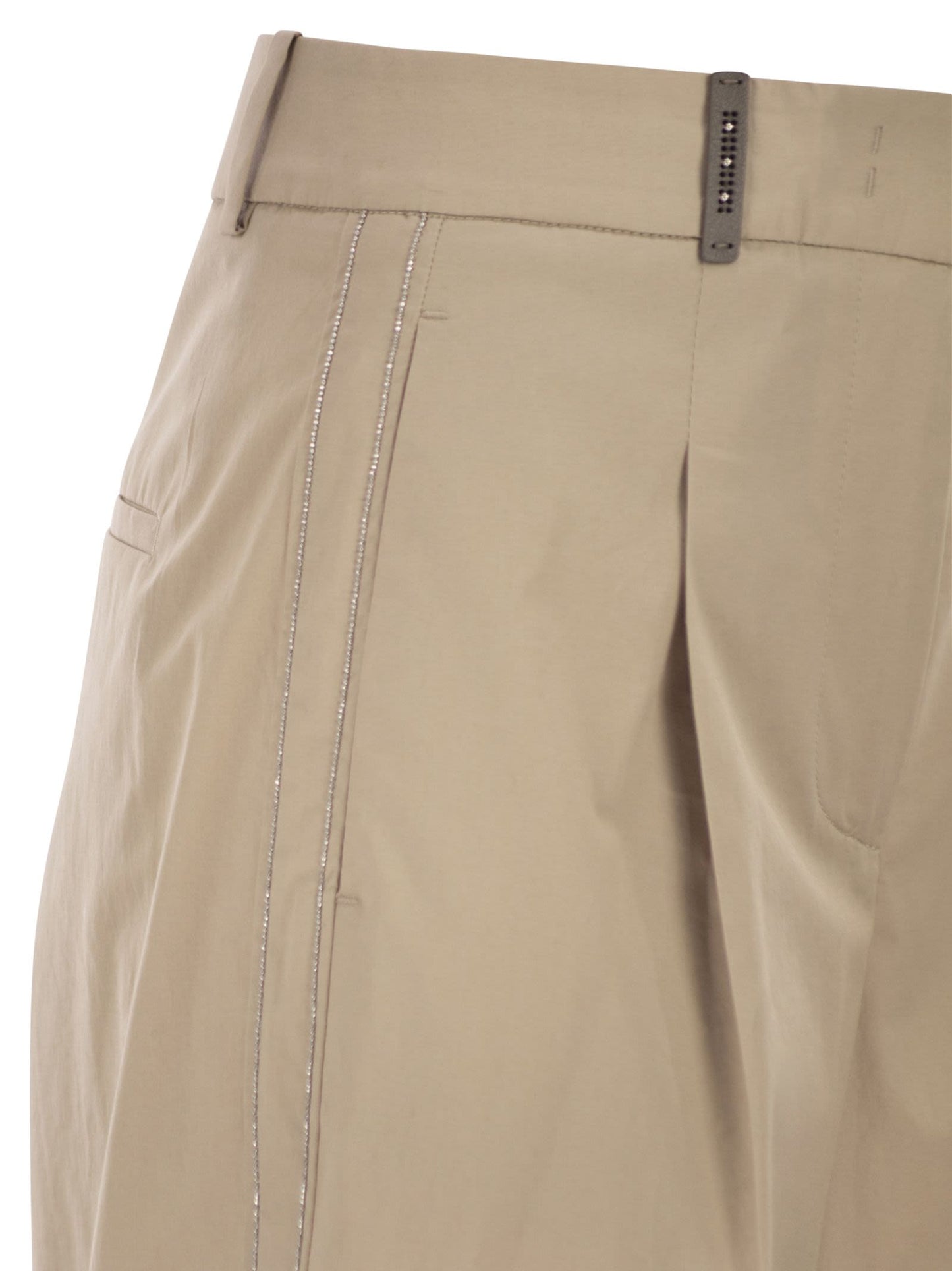 Peserico Women Tailored Trousers In Stretch Cotton With Pleats PESERICO