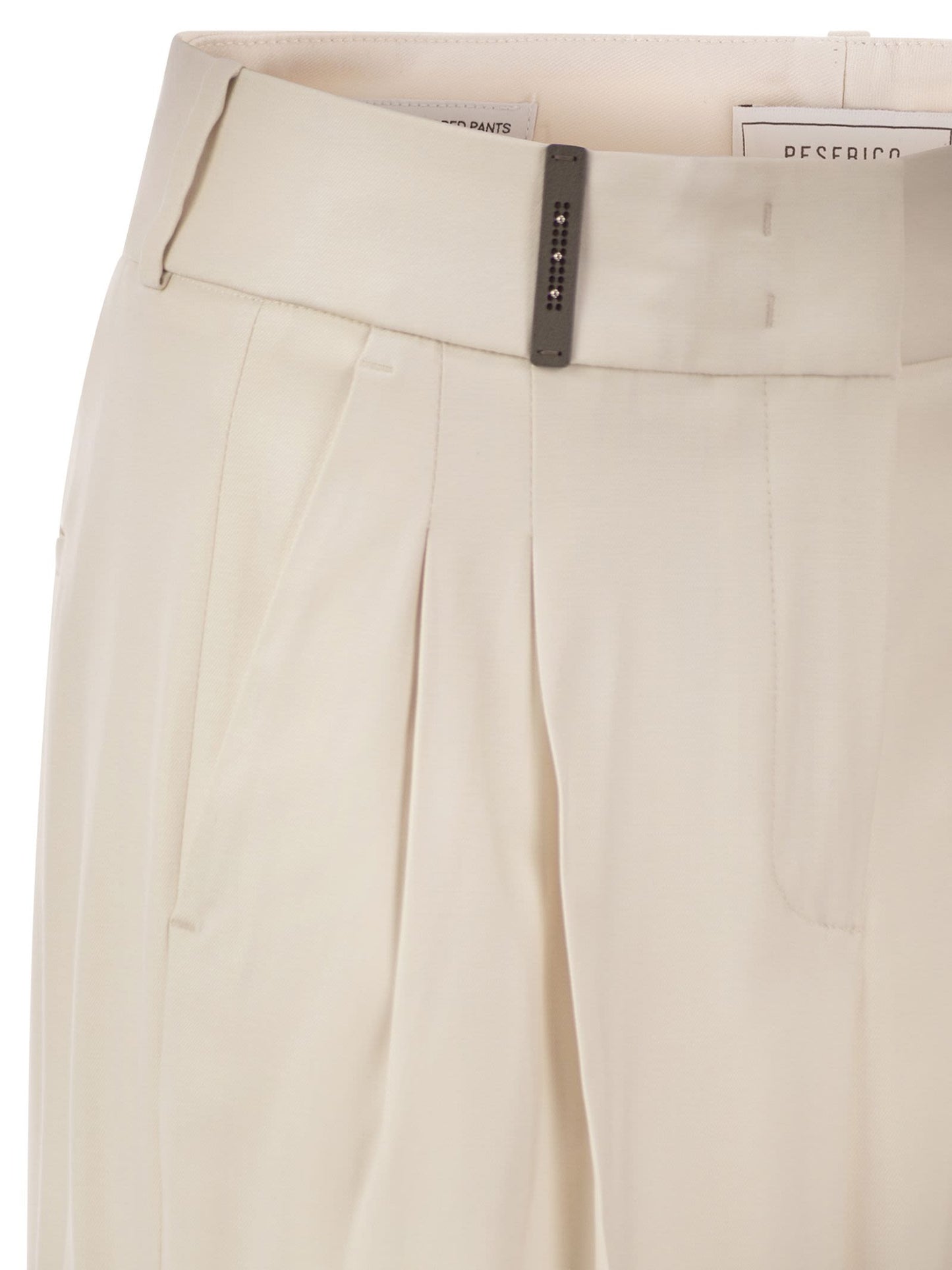 Peserico Women Tailored Virgin Wool Stretch Trousers With Front Pleats PESERICO