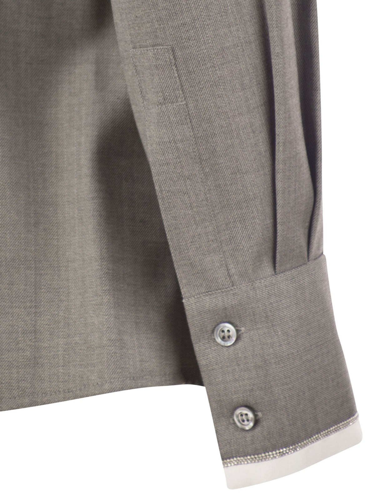 Peserico Women Stretch Virgin Wool And Viscose Shirt With Shimmering Cuff Detail PESERICO