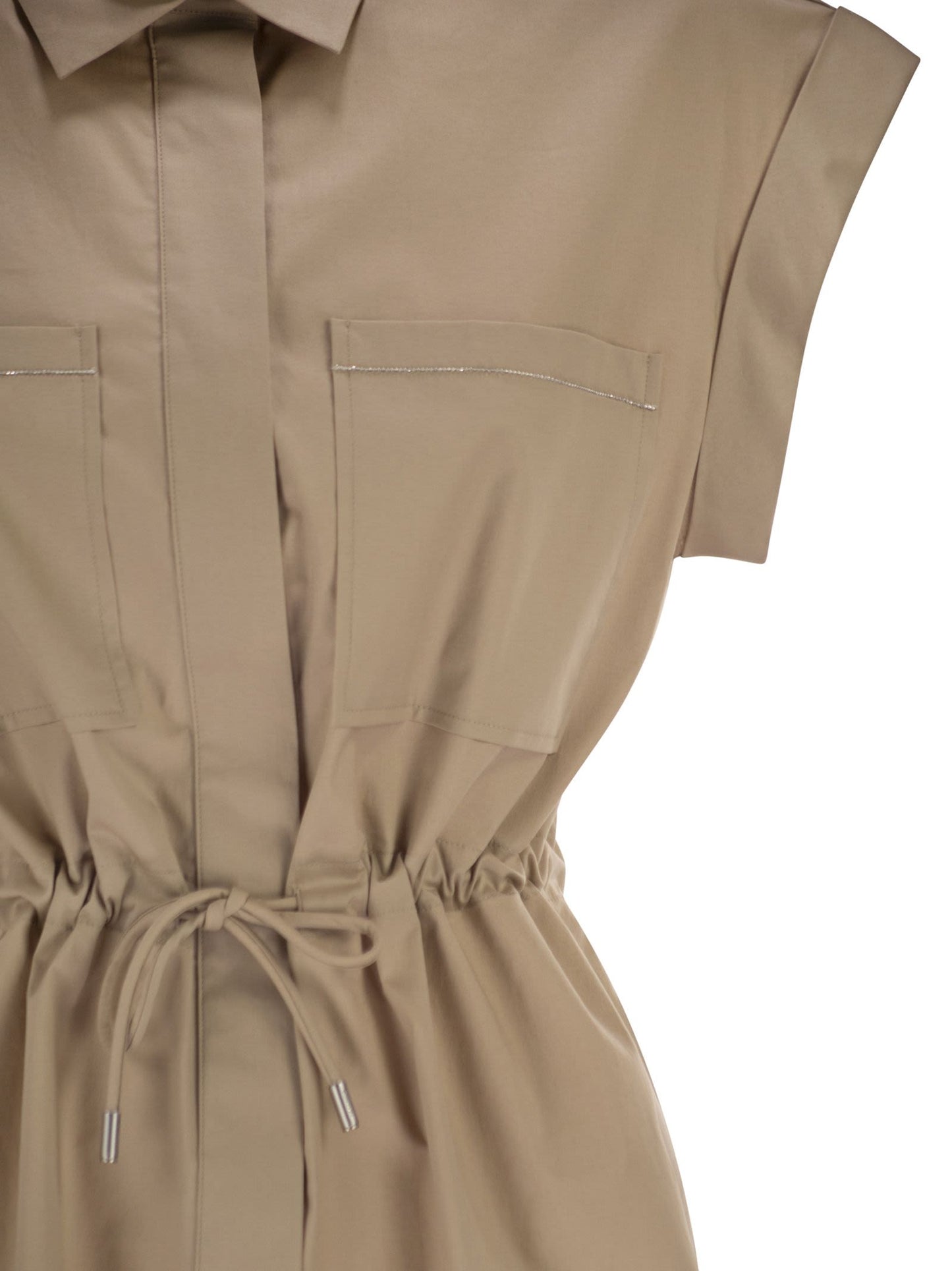 Peserico Women Stretch Cotton Blouse With Drawstring Waist PESERICO
