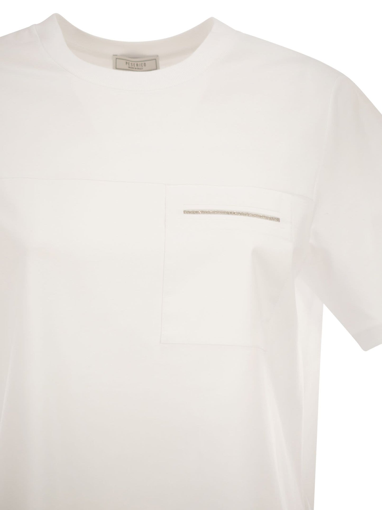Peserico Women Stretch Cotton T-Shirt With Pocket PESERICO