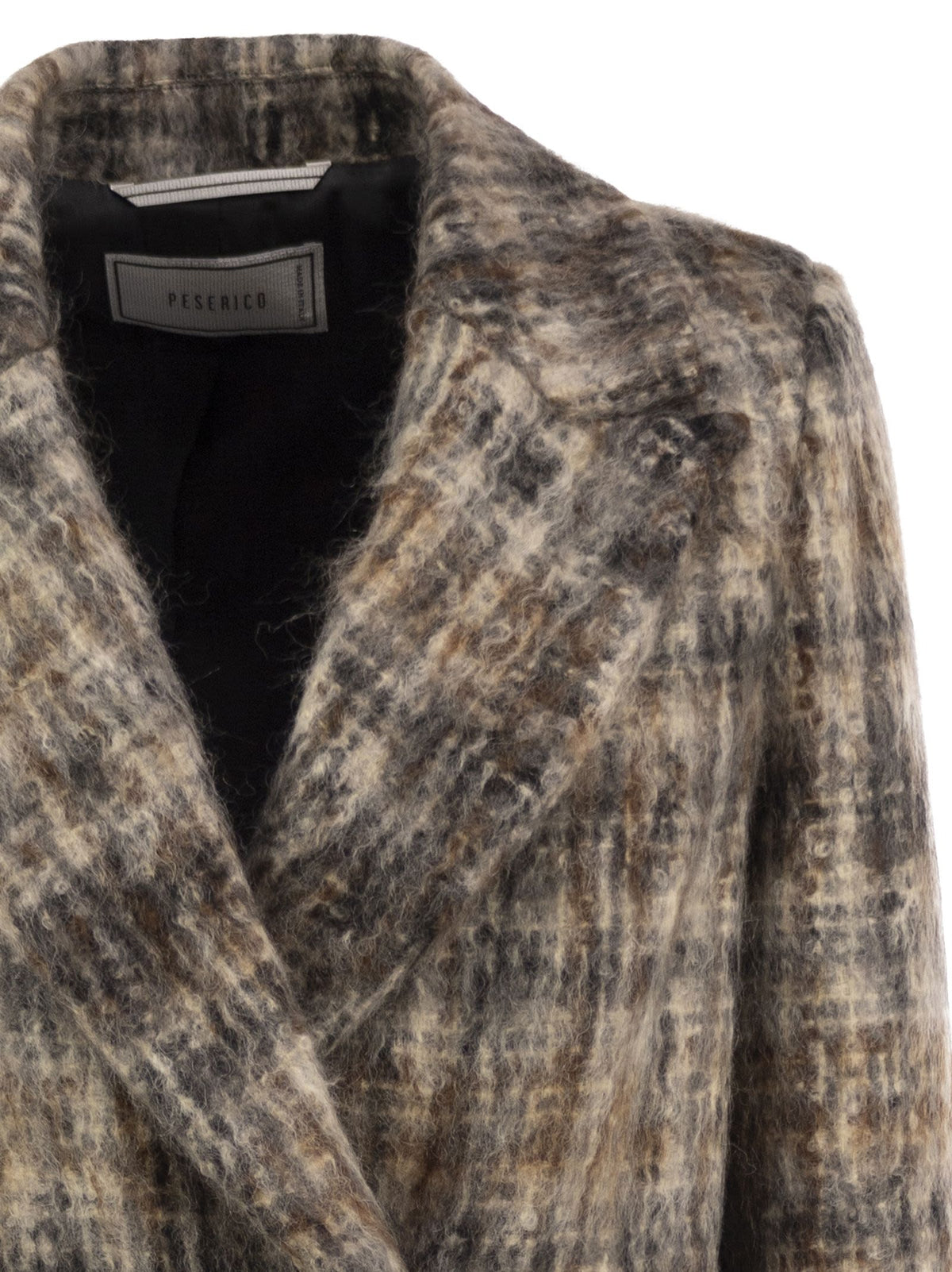 Peserico Women Double-Breasted Mohair-Blend Checked Blazer PESERICO