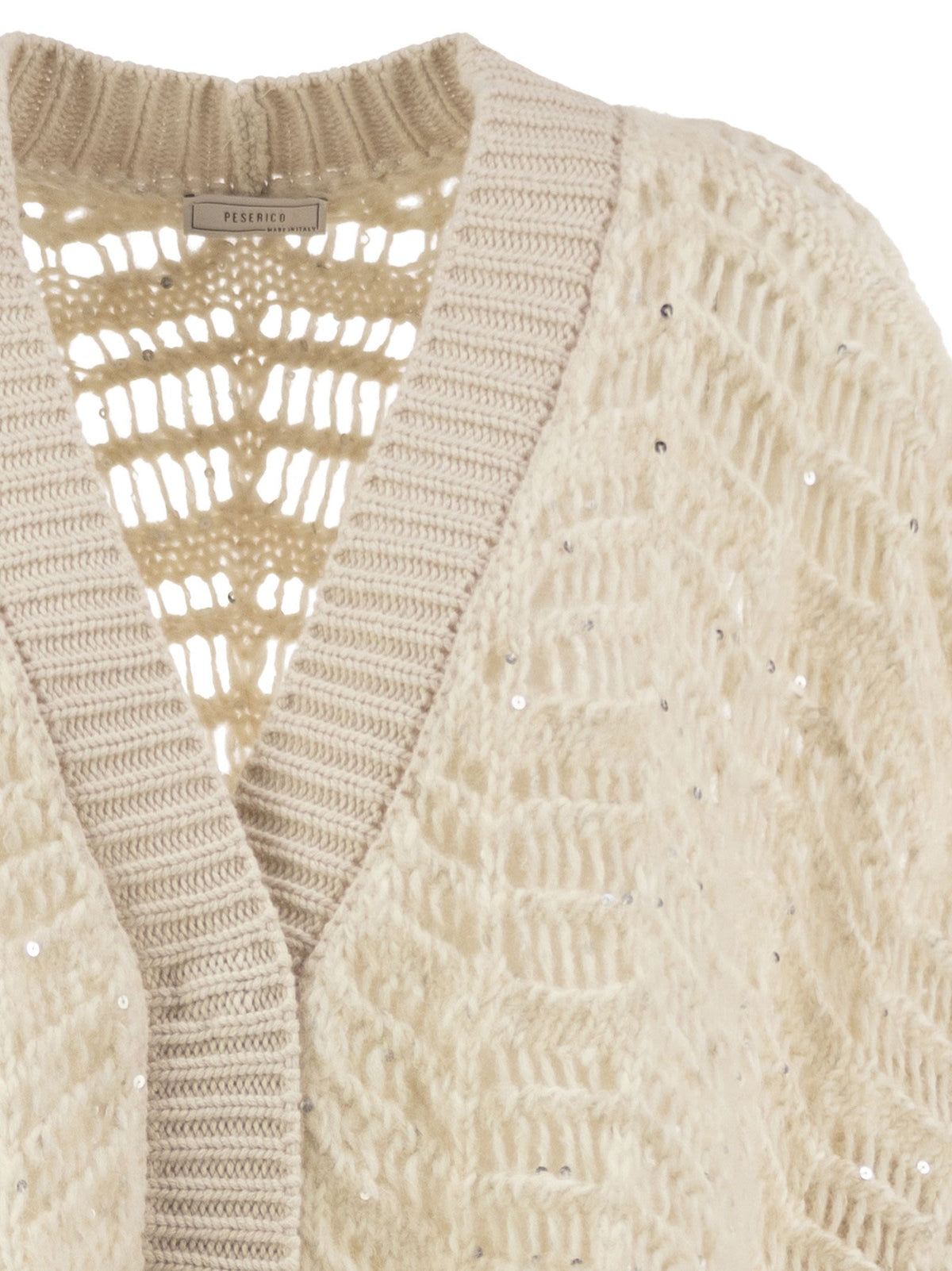 Peserico Women Openwork Knit Poncho With Sequins PESERICO