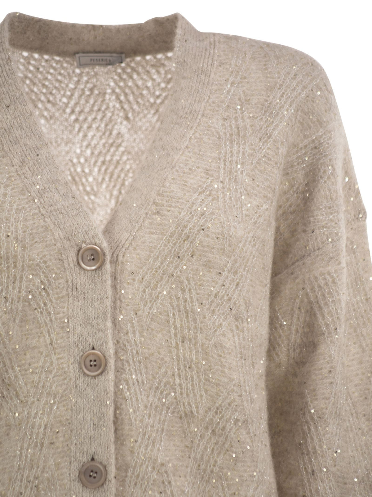 Peserico Women V-Neck Knitted Cardigan With Sequins PESERICO