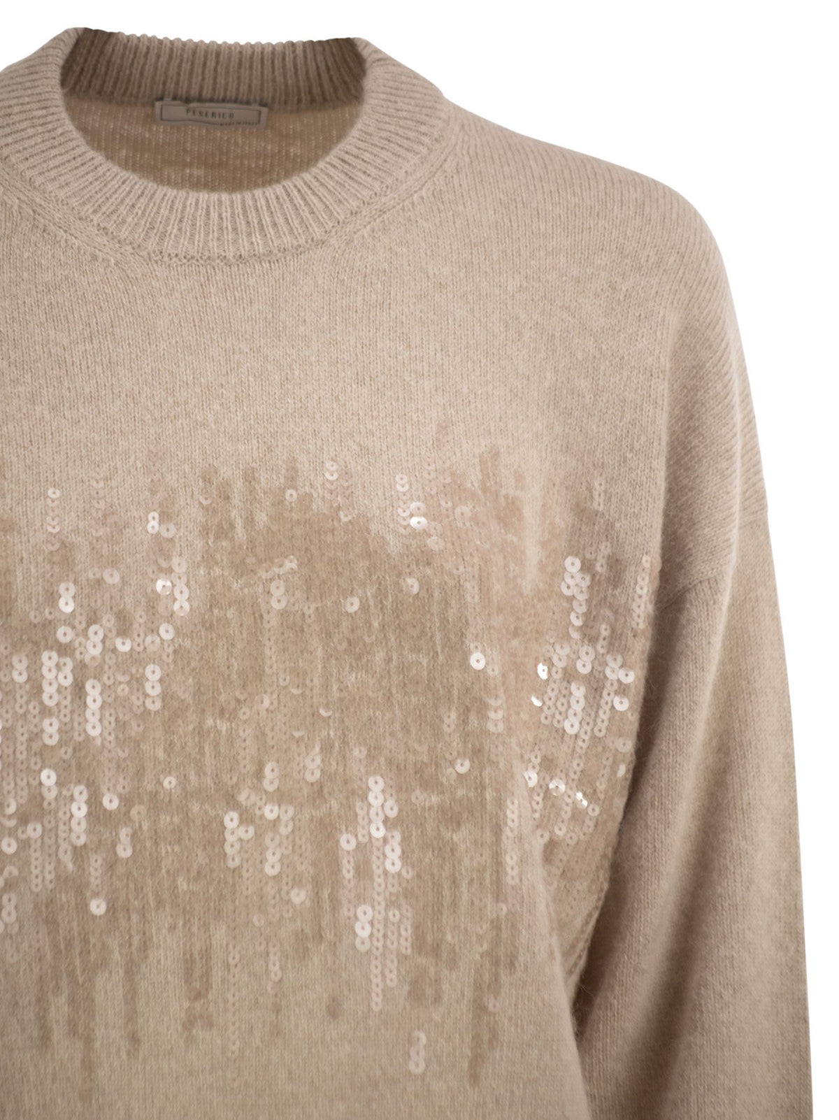 Peserico Women Crew-Neck Jumper With Sequins In Alpaca Blend PESERICO