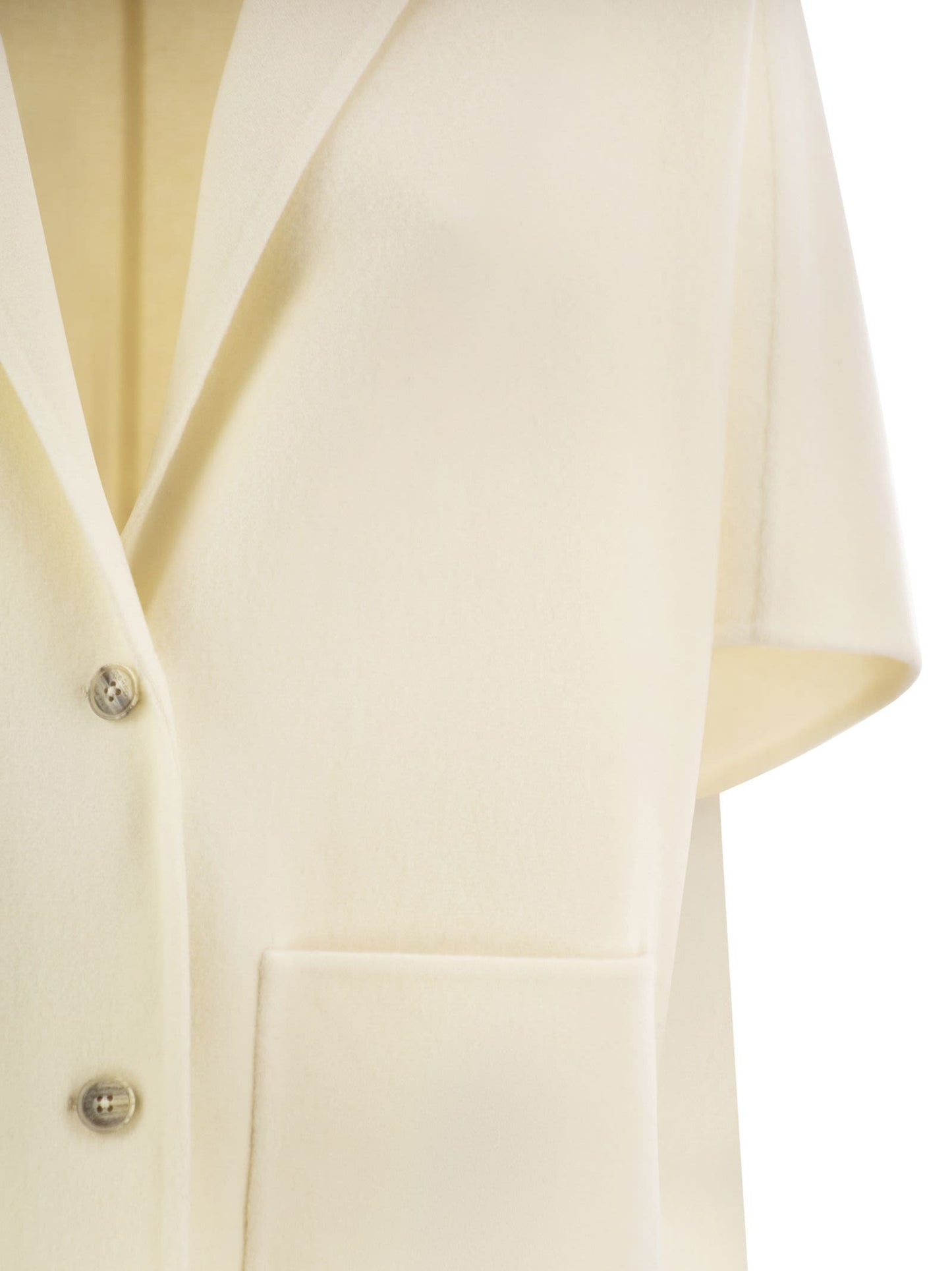 Herno Women Double Wool Cape With Lapel Collar HERNO