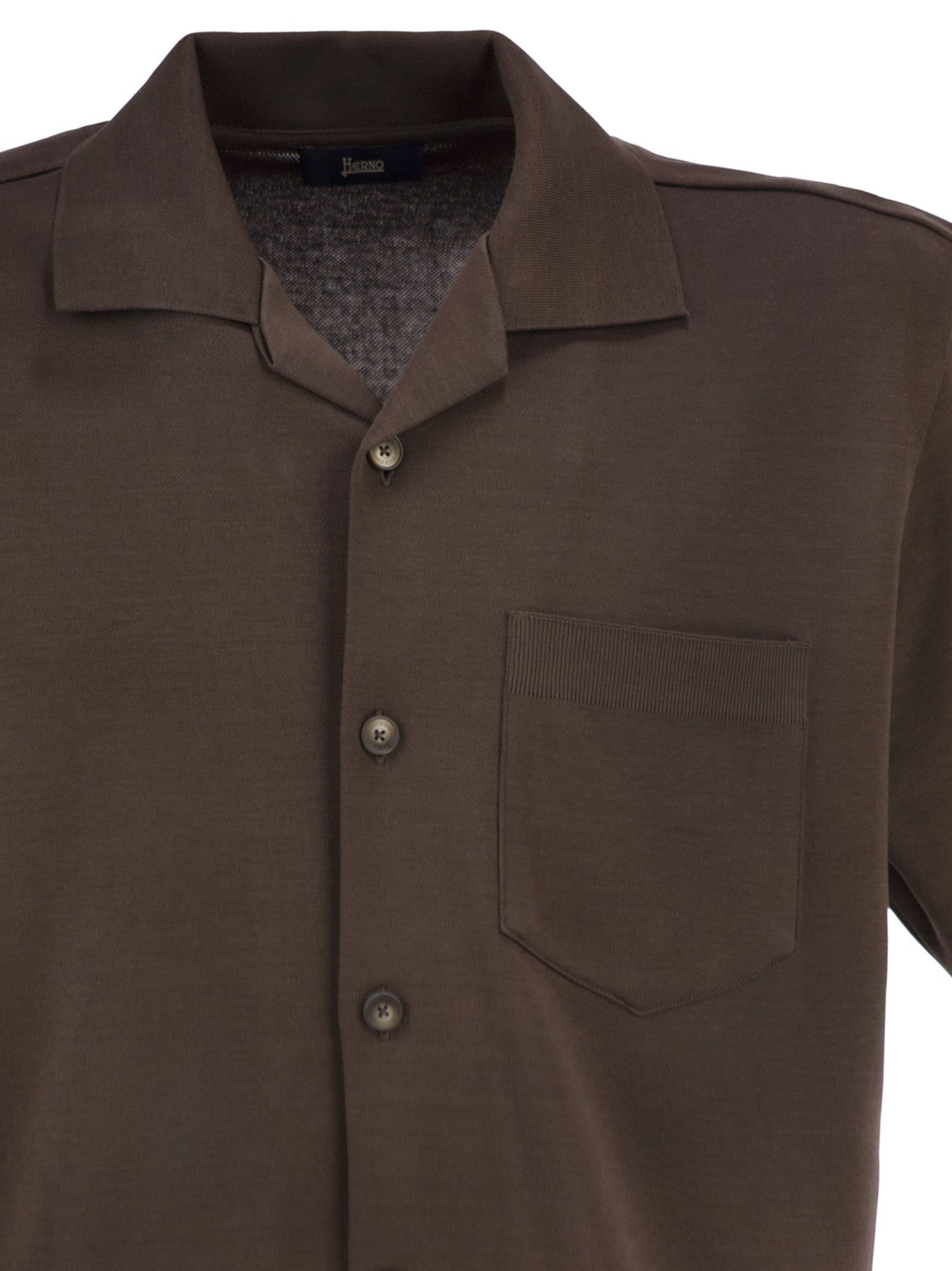 Herno Men Cotton Jersey Shirt With Chest Pocket HERNO
