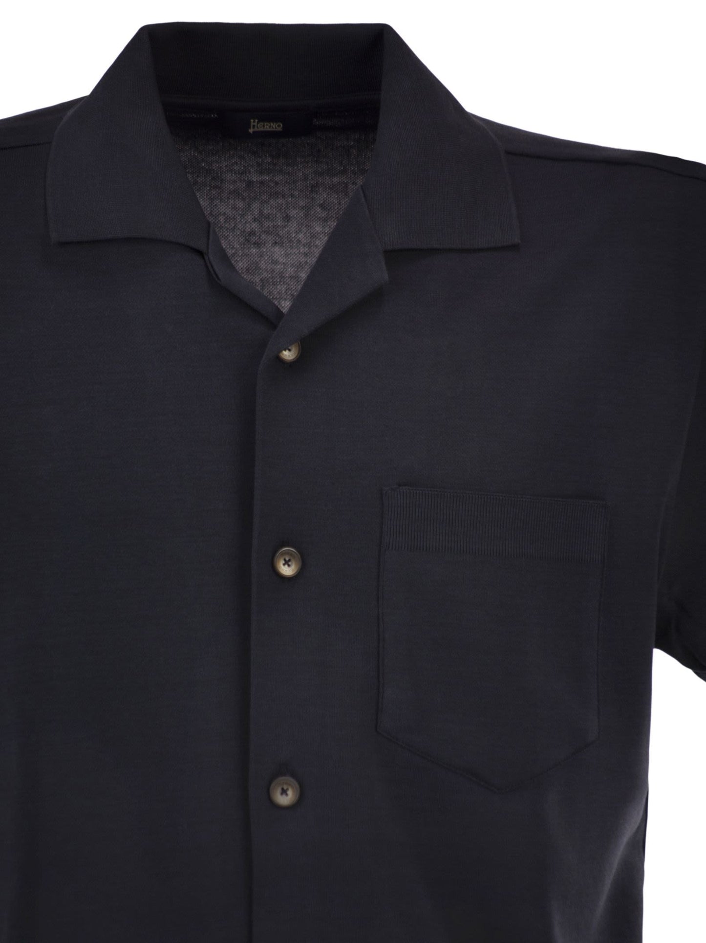 Herno Men Cotton Jersey Shirt With Chest Pocket HERNO