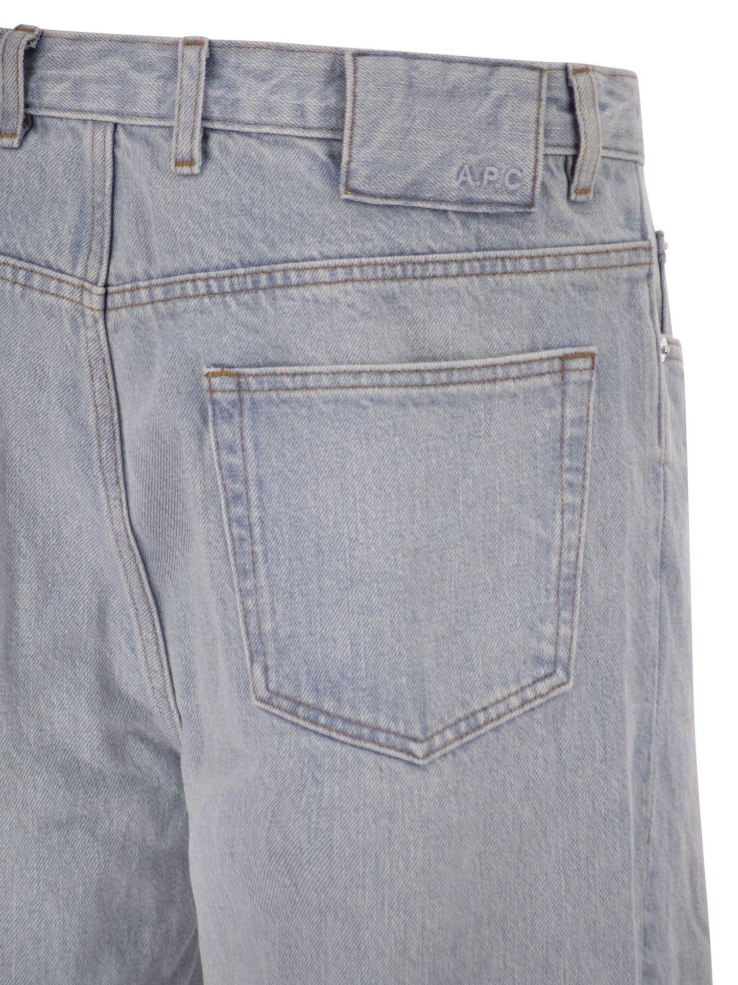 A.P.C. Men Washed Cotton Denim Wide-Leg Jeans A.P.C.
