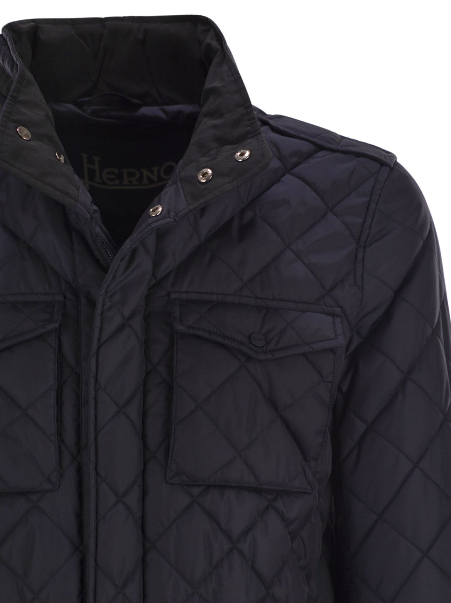 Herno Men Field Jacket With Diamond Quilting HERNO