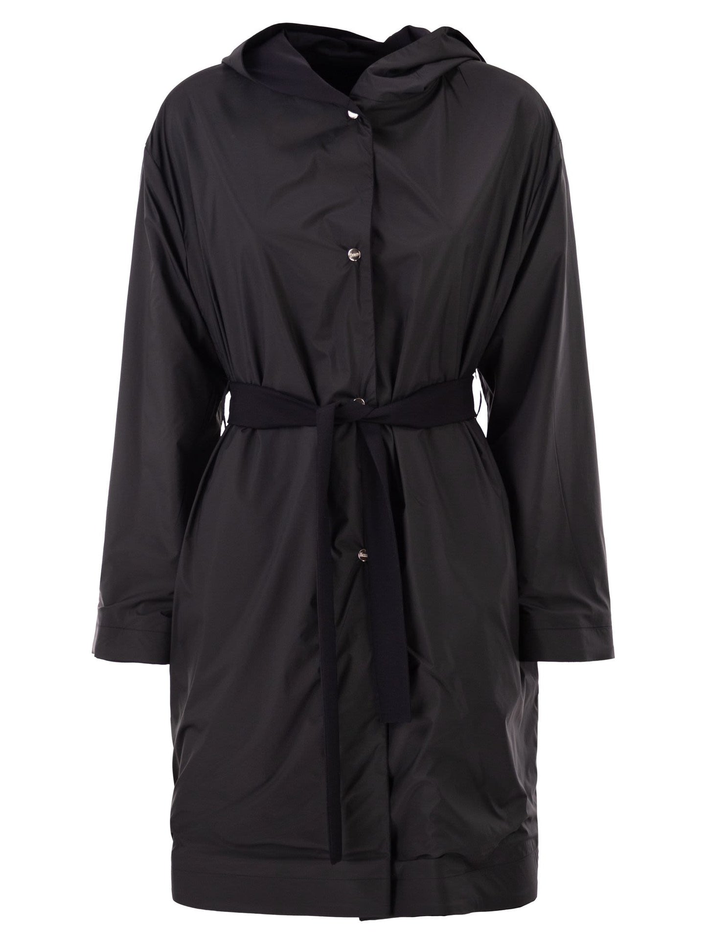 Herno Women Reversible Coat With Hood In Stretch Wool And Nylon HERNO