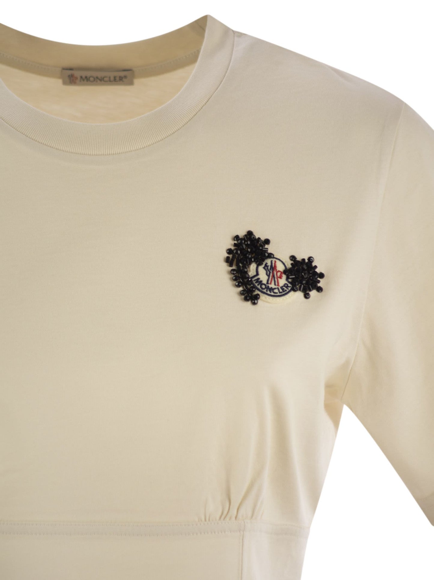Moncler Women Cotton T-Shirt With Handmade Beads MONCLER