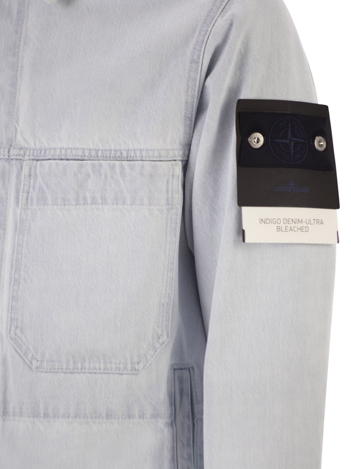 Stone Island Men Regular Fit Overshirt In Lightweight Cotton Denim