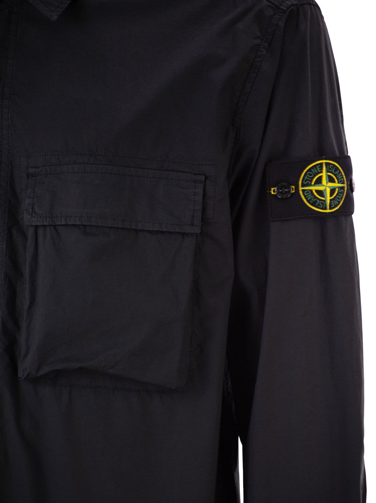 Stone Island Men Comfort Fit Overshirt With Press Studs STONE ISLAND