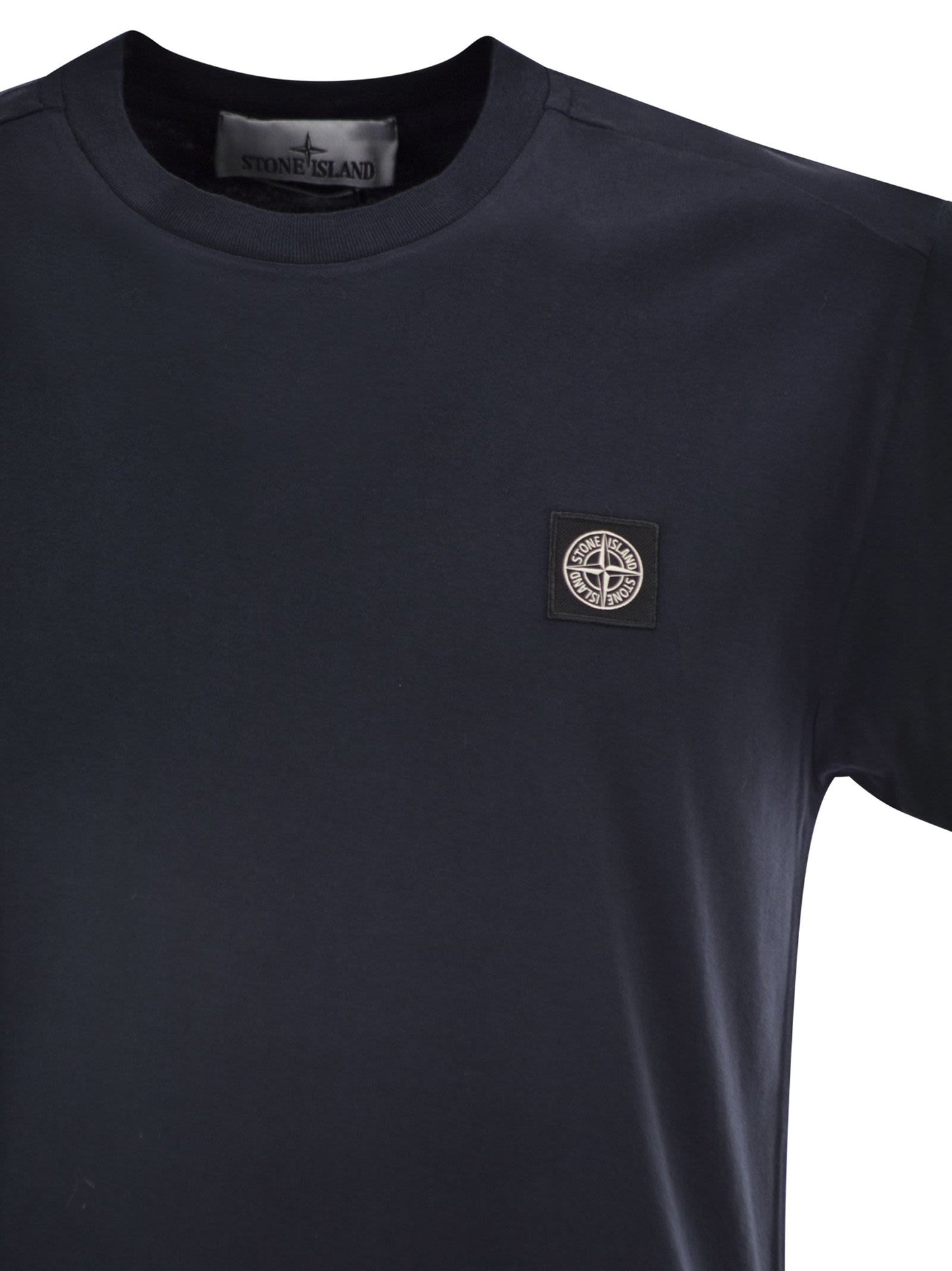 Stone Island Men Slim Fit T-Shirt With Compass Patch