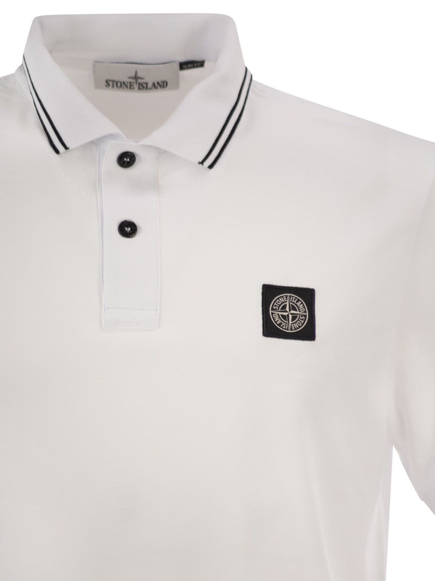 Stone Island Men Slim Fit Short Sleeve Polo Shirt With Compass Patch STONE ISLAND