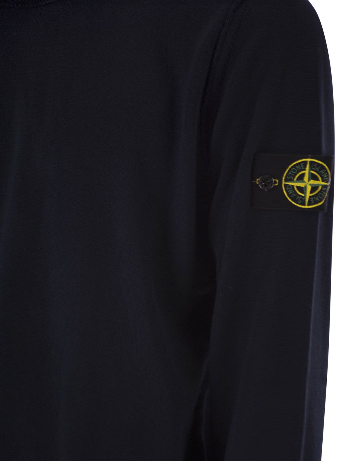 Stone Island Men Crew Neck Jumper With Small Lapel STONE ISLAND